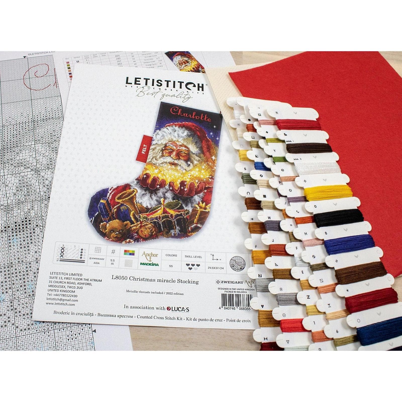 Letistitch Christmas Miracle Stocking Counted Cross Stitch Kit
