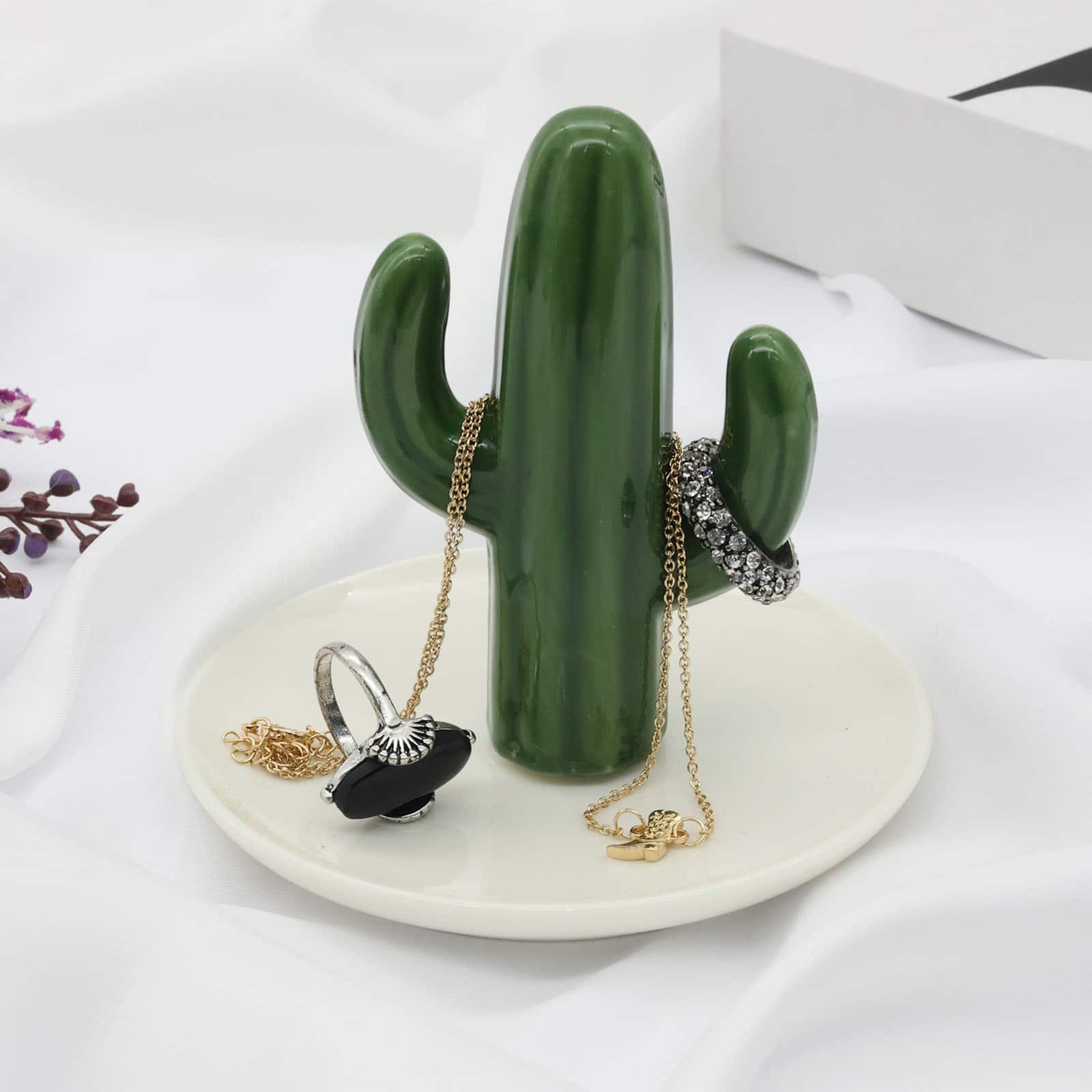 4&#x22; Cactus Trinket Dish by Fab Finds