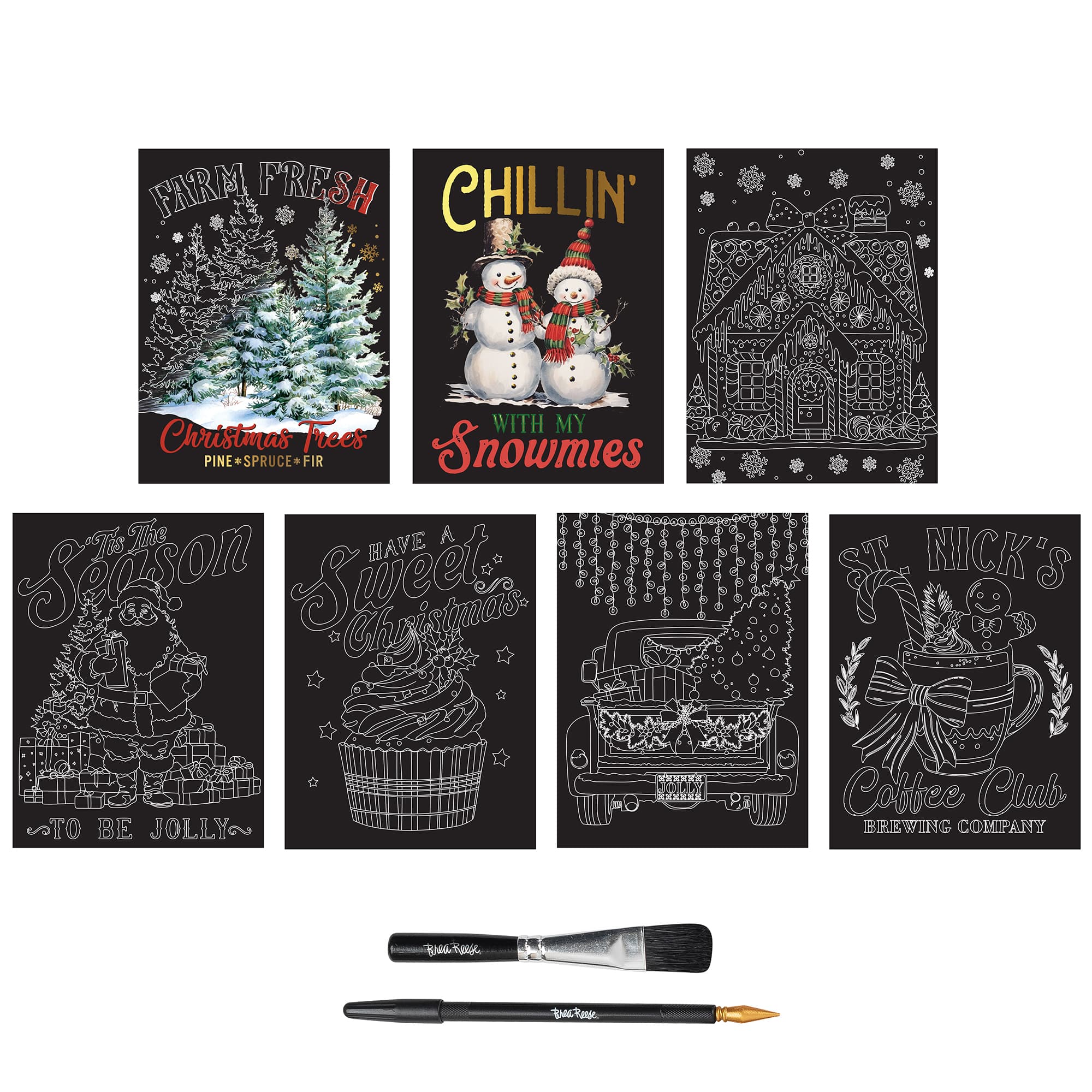 Brea Reese™ 6" x 8" Chillin' at Christmas Scratch Art Paper Pad