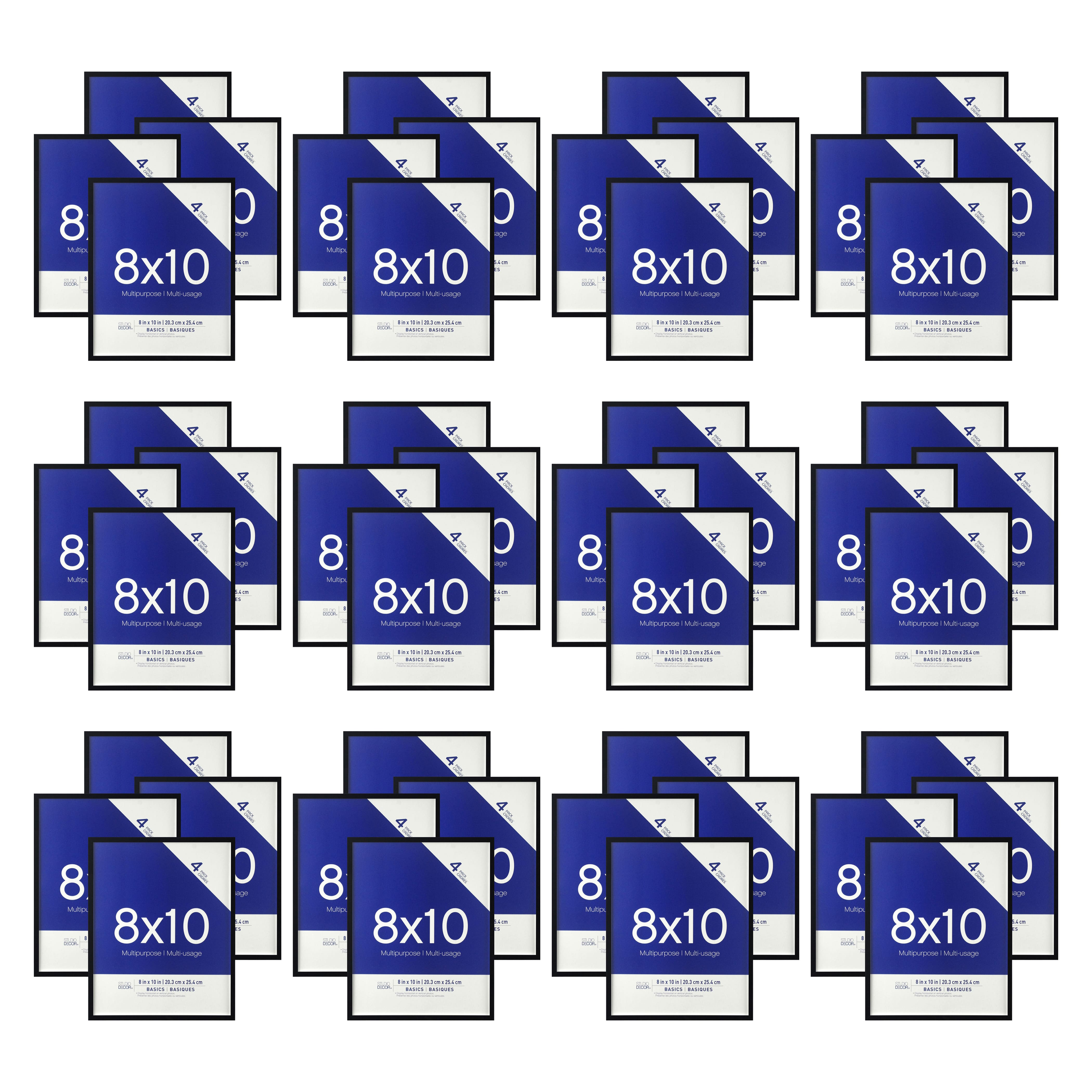 12 Packs: 4 ct. (48 total) Multipurpose 8&#x22; x 10&#x22; Black Wall Frames, Basics by Studio D&#xE9;cor&#xAE;