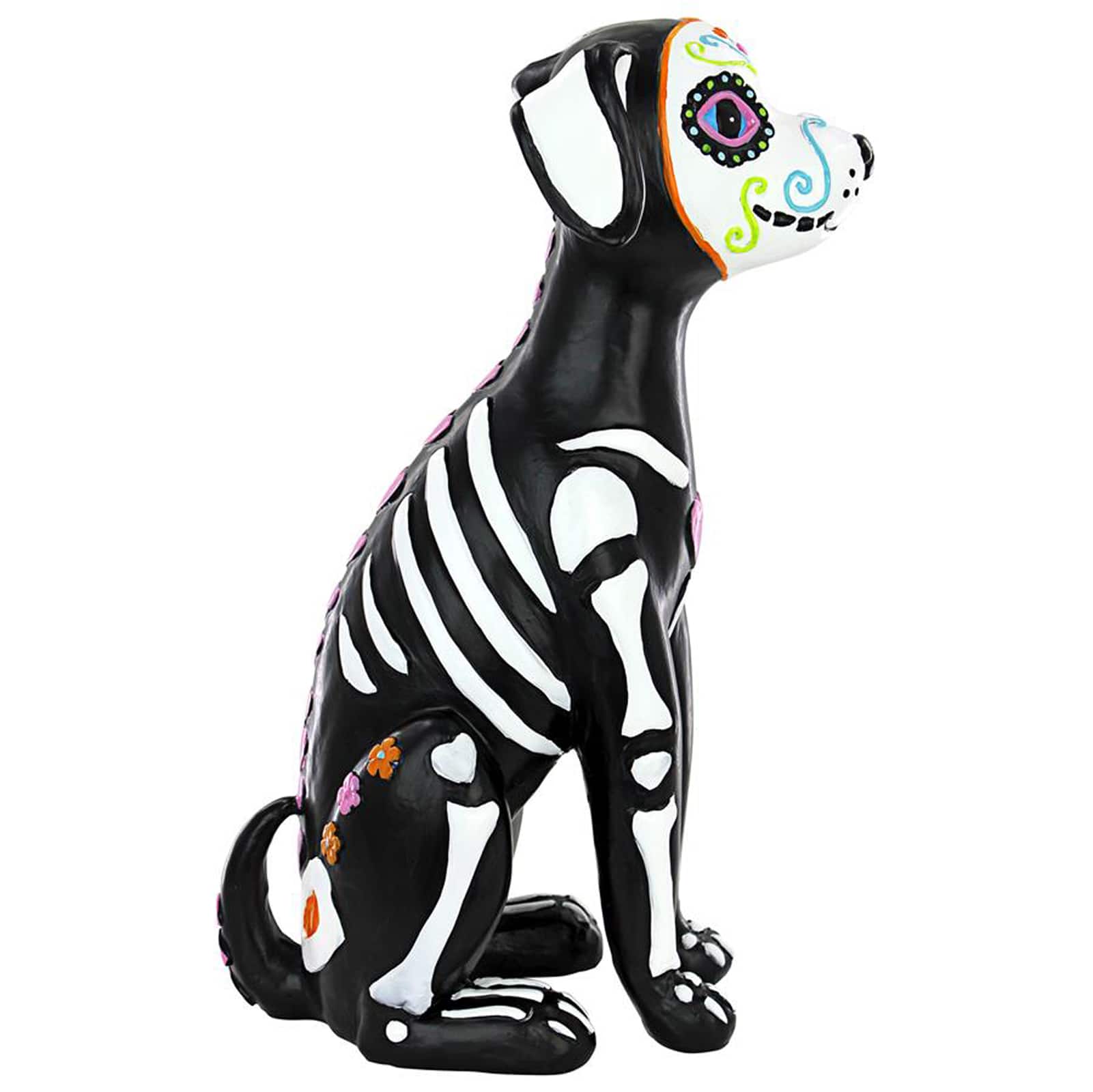 Design Toscano 12.5&#x22; Dia de los Muertos El Perro Sugar Skull Dog Statue