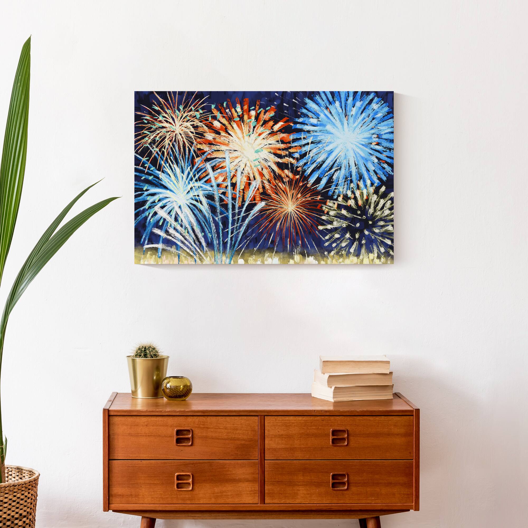 Firework Sky Canvas Wall Art
