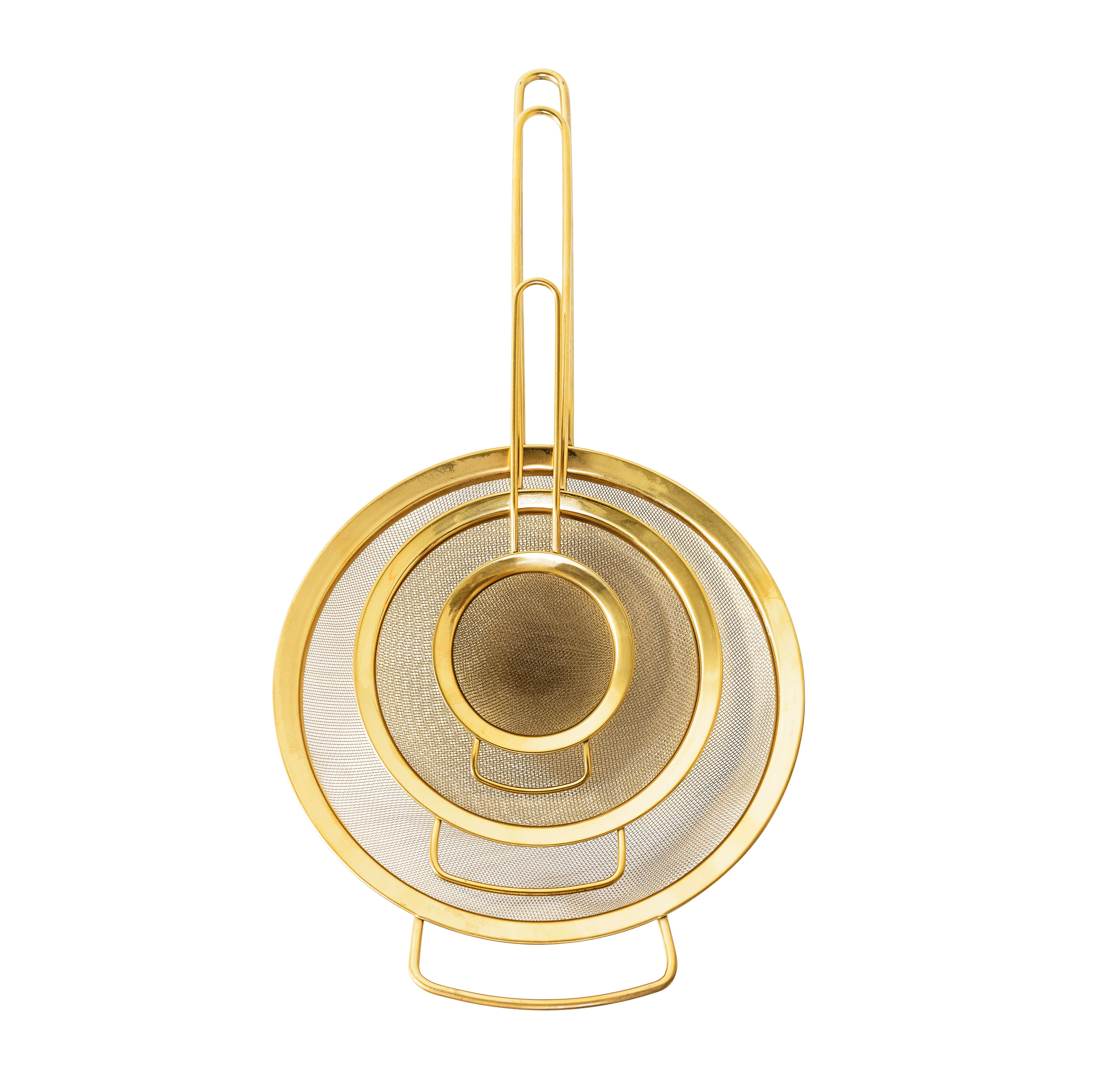 Hello Honey&#xAE; Gold Finish Stainless Steel Strainer Set