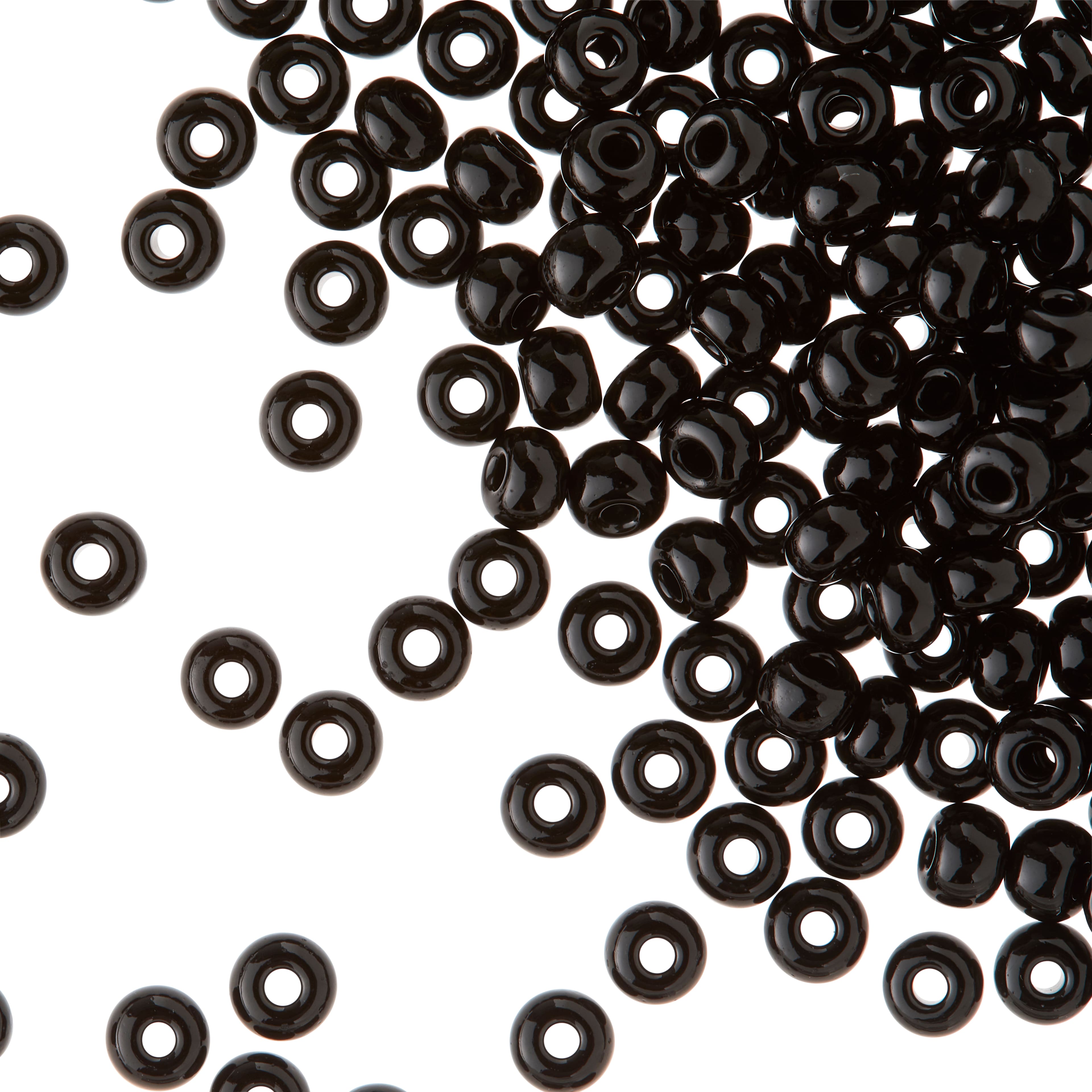 12 Pack: John Bead Opaque Black Czech Glass Seed Beads, 6/0