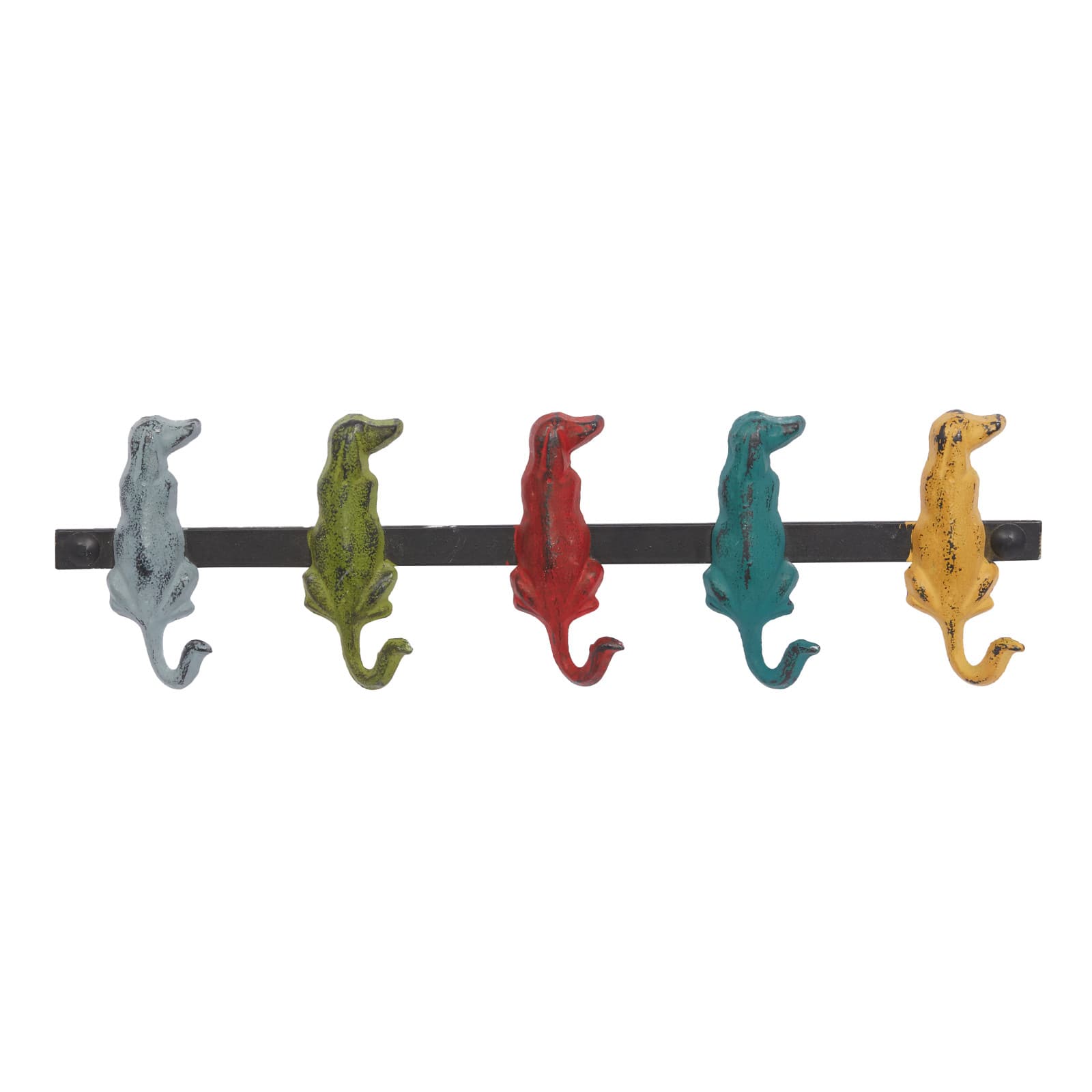 Multi Colored Metal Farmhouse Wall Hook, 5" x 19" x 1"