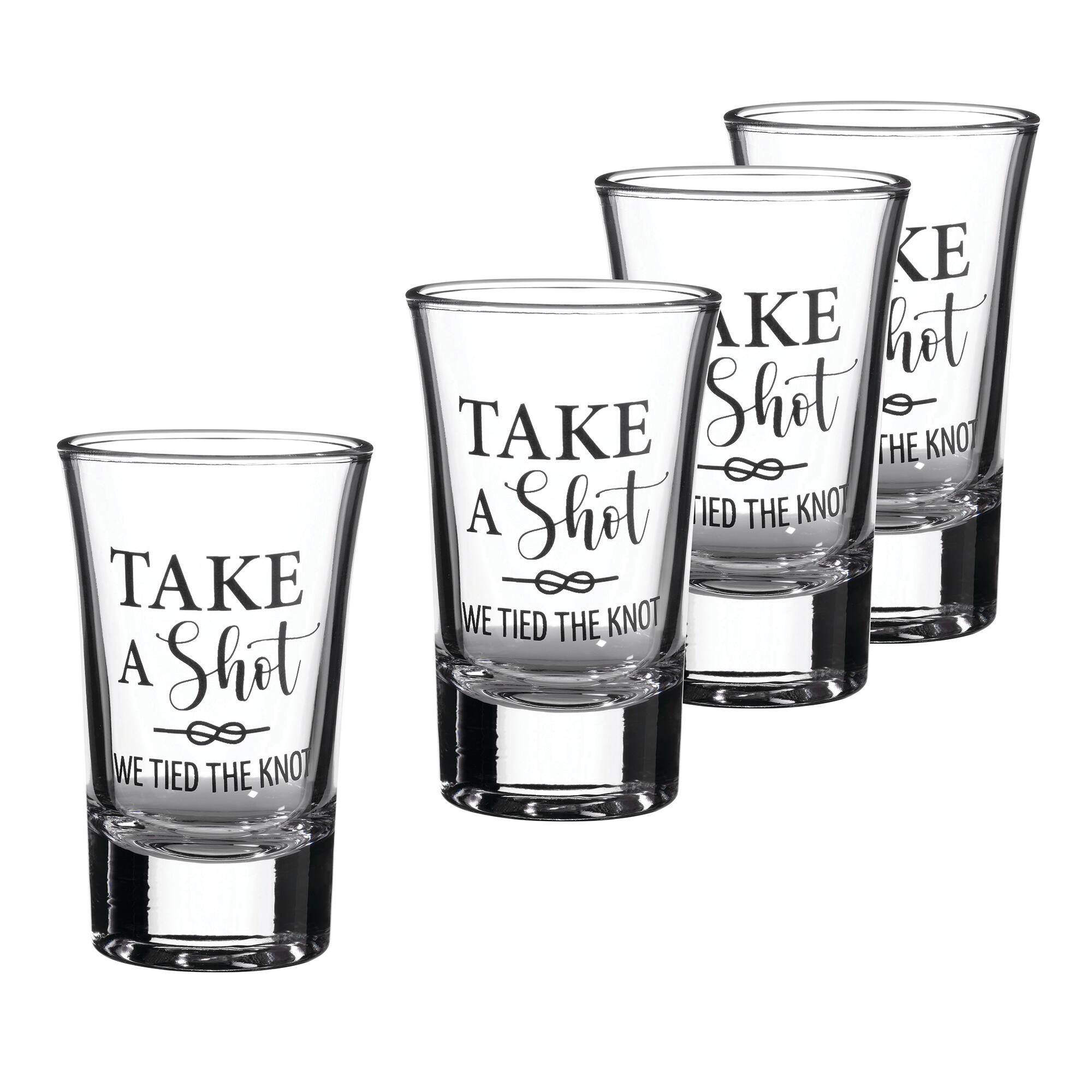 Lillian Rose Tied the Knot Shot Glasses, 4ct.
