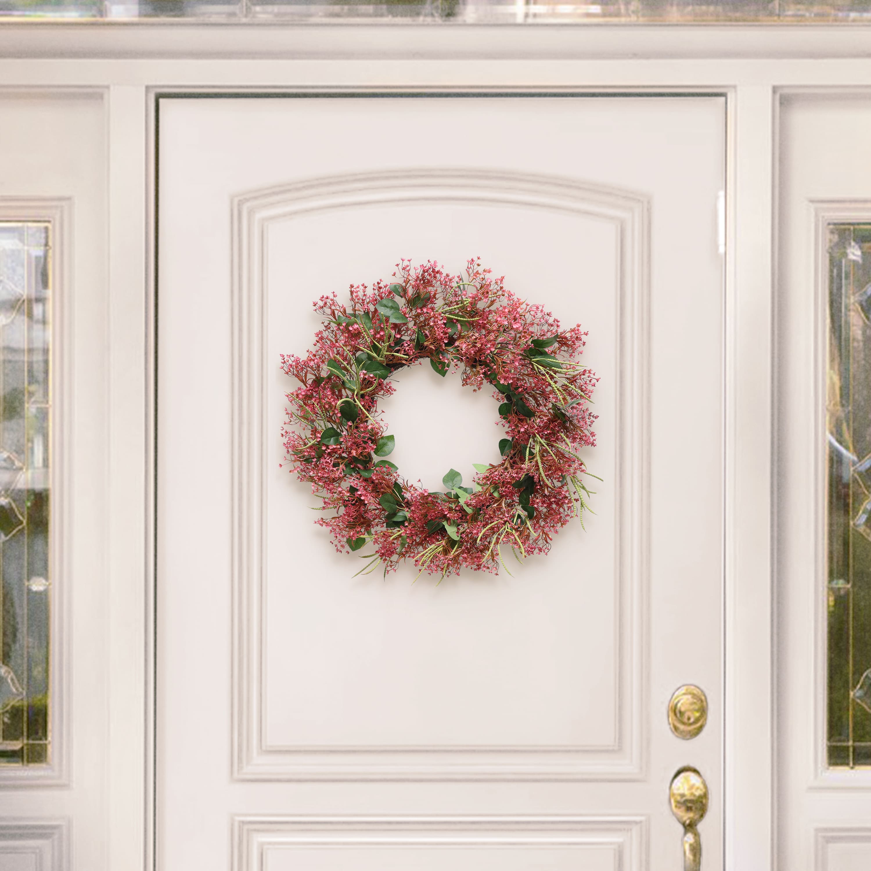 24" Artificial Gypsophila Floral Spring Wreath