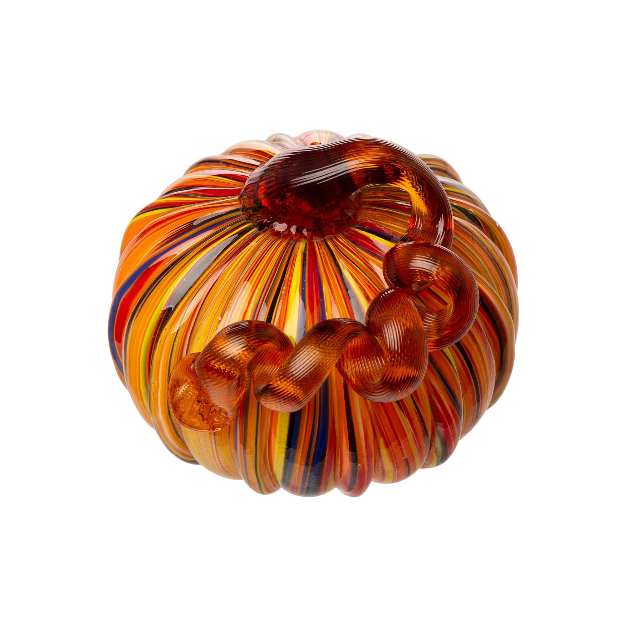 Glitzhome® Multi Striped Glass Short Pumpkin Set