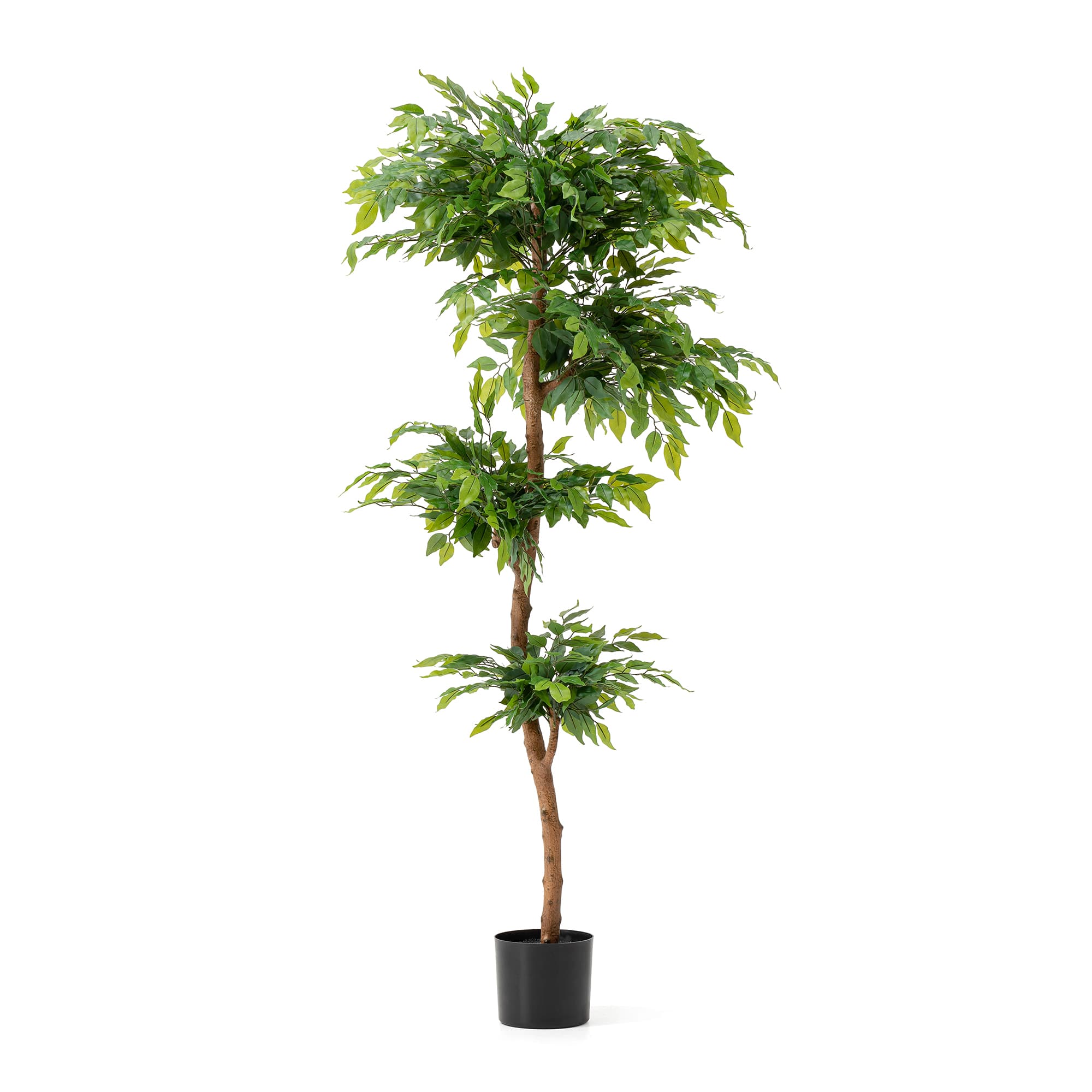 Glitzhome&#xAE; 5ft. Creative Shaped Faux Ficus Tree in Pot