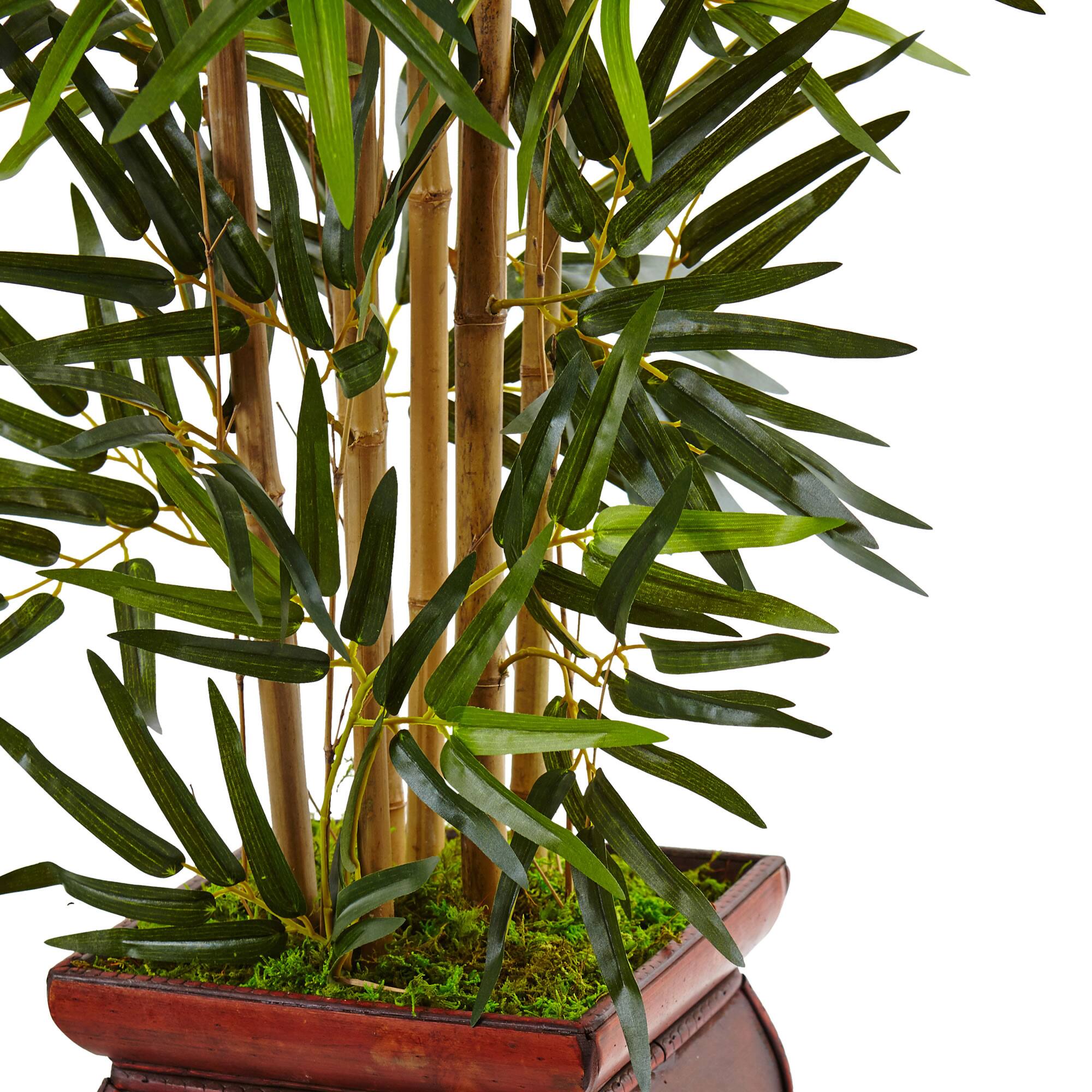3.5ft. Bamboo Tree In Wooden Decorative Planter