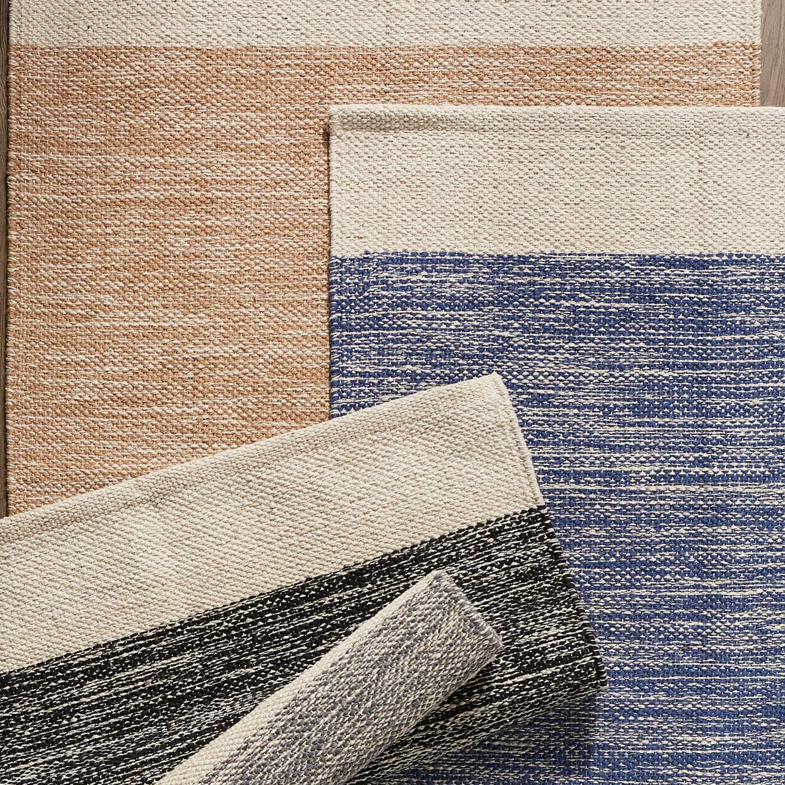 DII® French Blue Variegated Border Hand-Loomed Rug, 2ft. x 3ft.