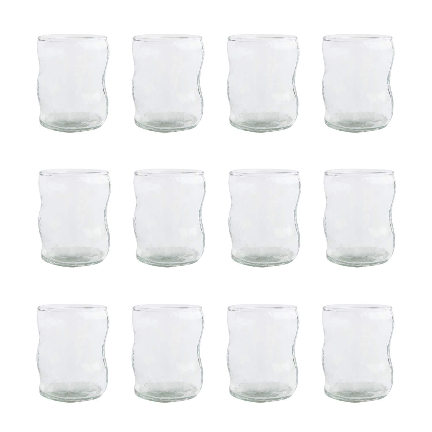 Hello Honey® 7oz. Clear Organic-Shaped Reclaimed Glass Drinking Glasses, 12ct.