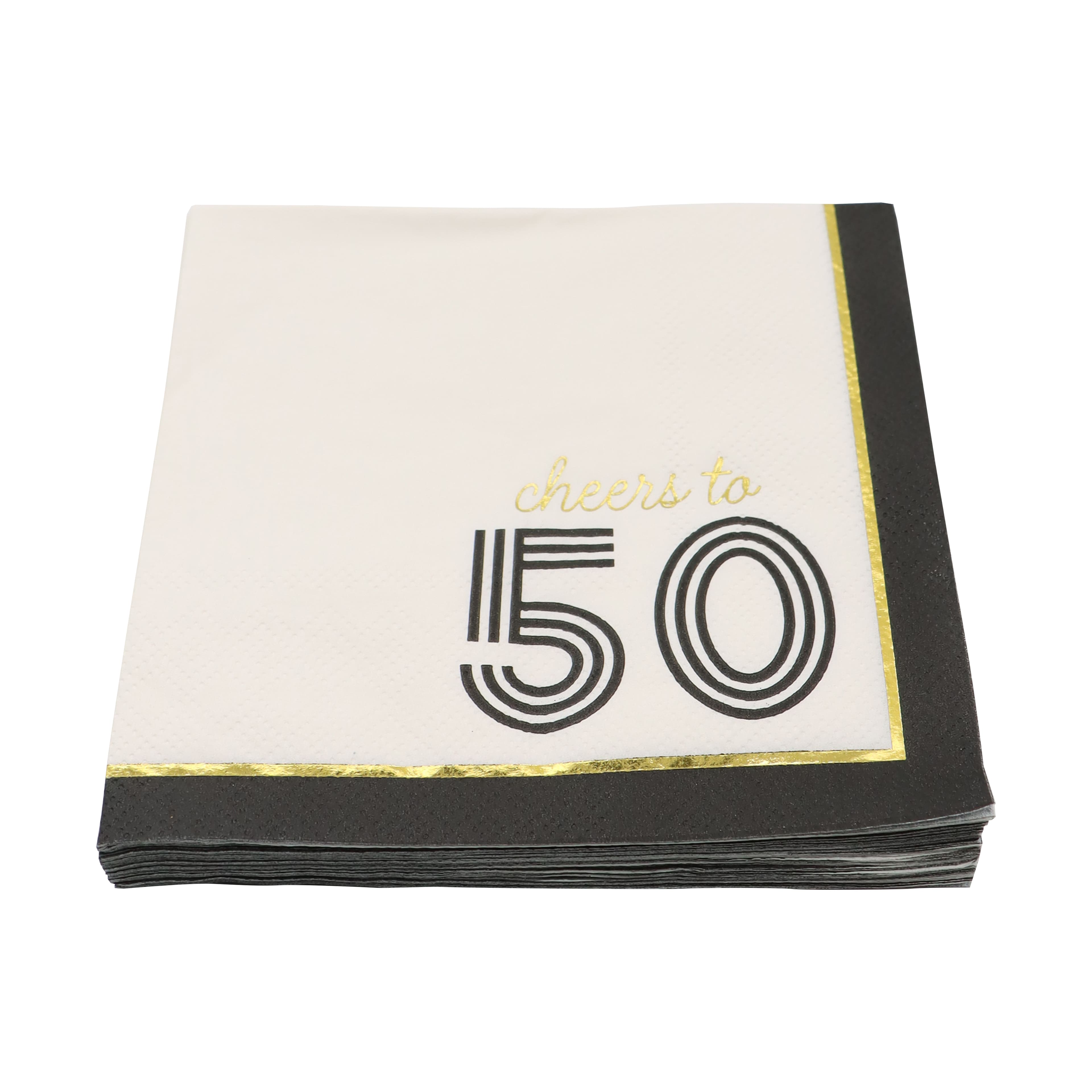 24 Packs: 20 ct. (480 total) Cheers to 50 Beverage Napkins by Celebrate It™