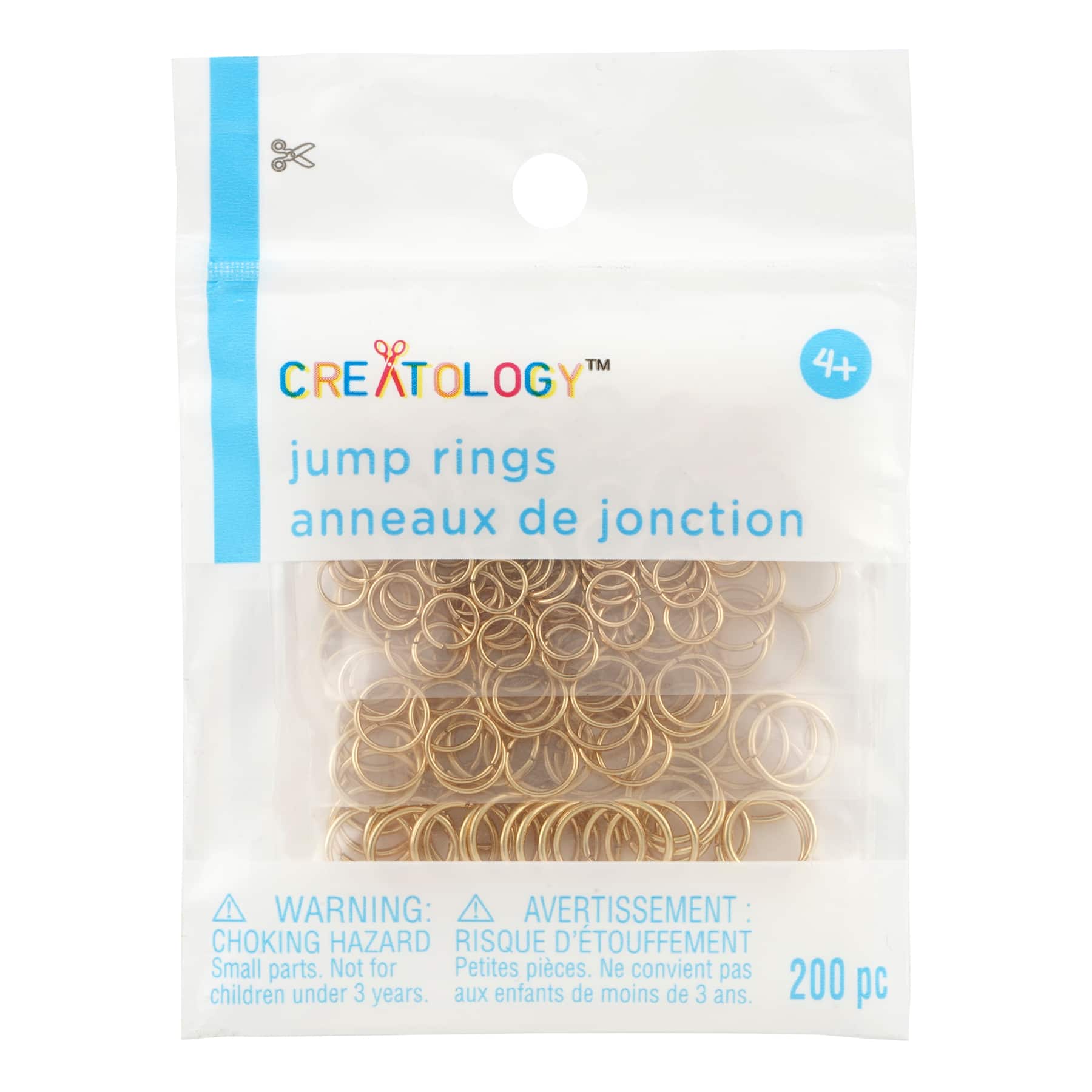 12 Packs: 200 ct. (2,400 total) Gold Jump Rings by Creatology™