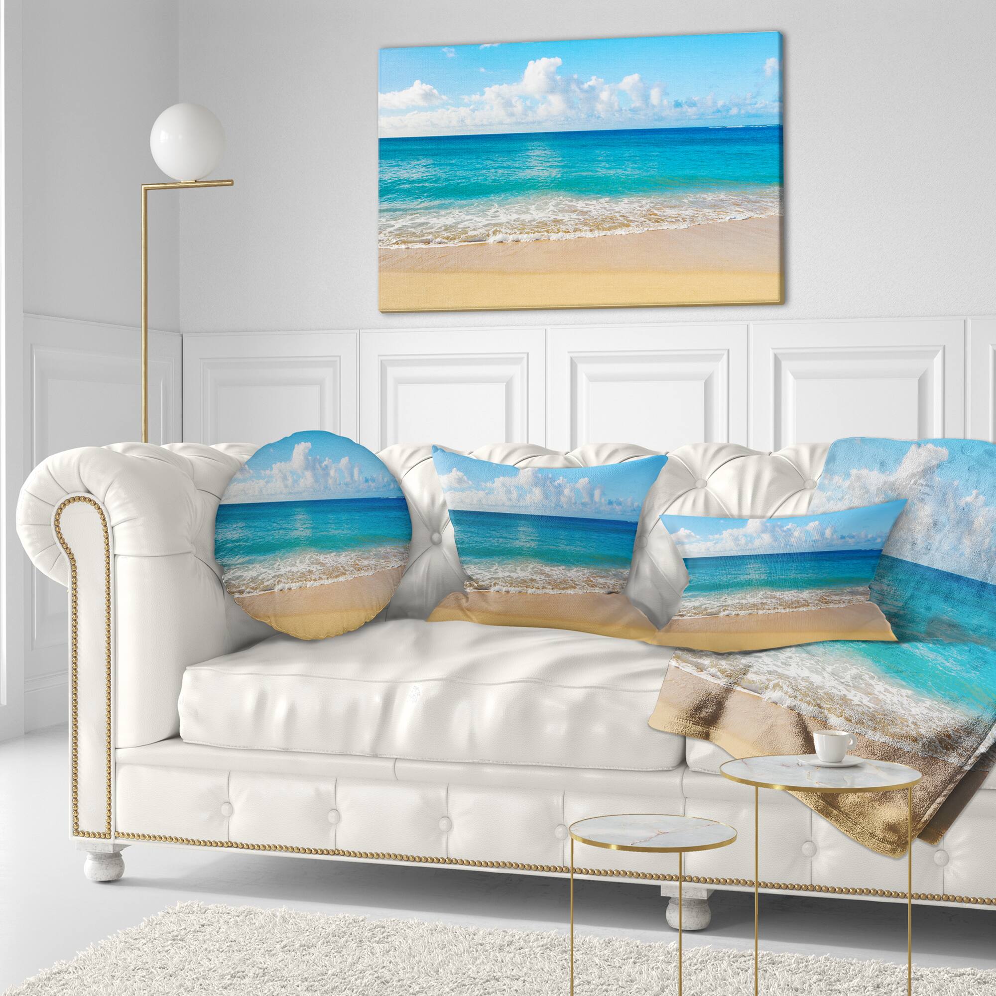 Designart - Calm Beach and Tropical Sea - Photography Canvas Art Print