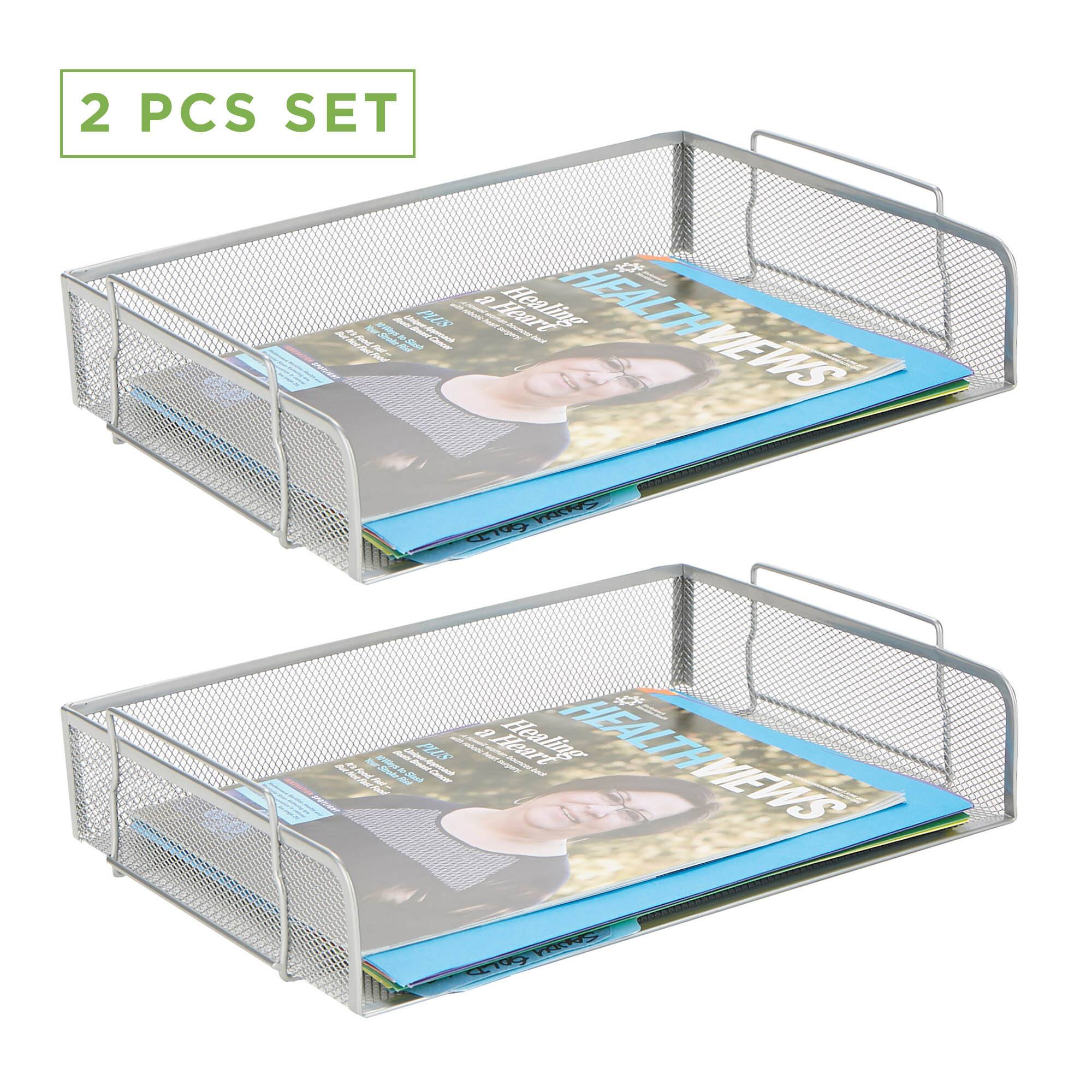 Mind Reader Stackable Metal Mesh Tray &#x26; Desk Document Organizer Set