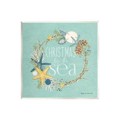 Stupell Industries Christmas By The Sea Wreath Canvas Wall Art in Blue | 12" x 12" | Michaels®