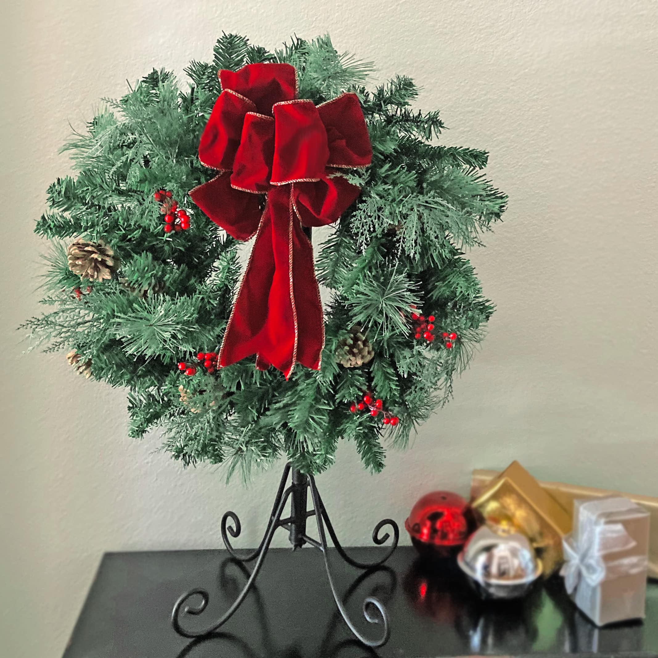 Haute Decor 54&#x22; Black Adjustable Christmas Stocking Tree Stand