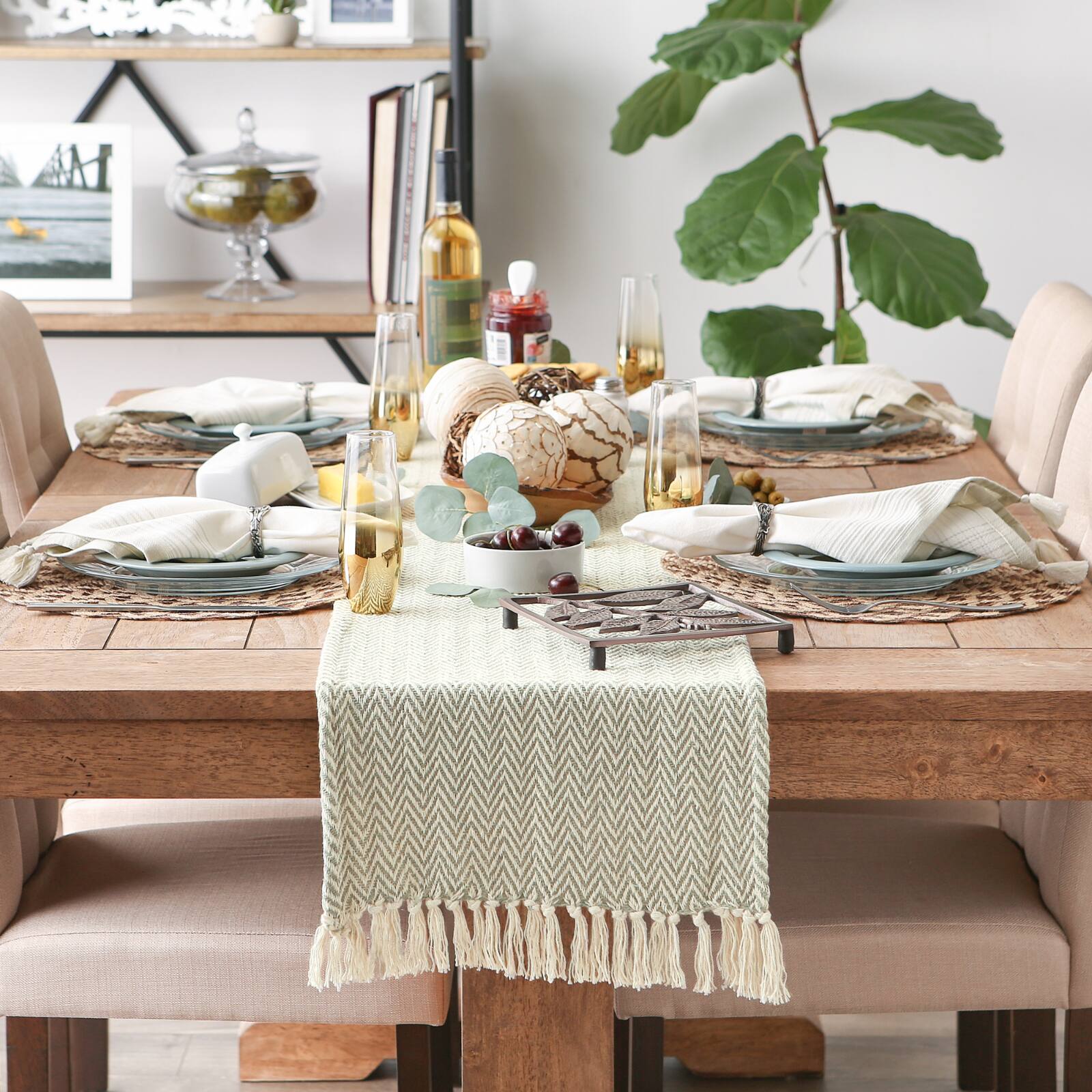 DII&#xAE; 108&#x22; Handloom Chevron Table Runner