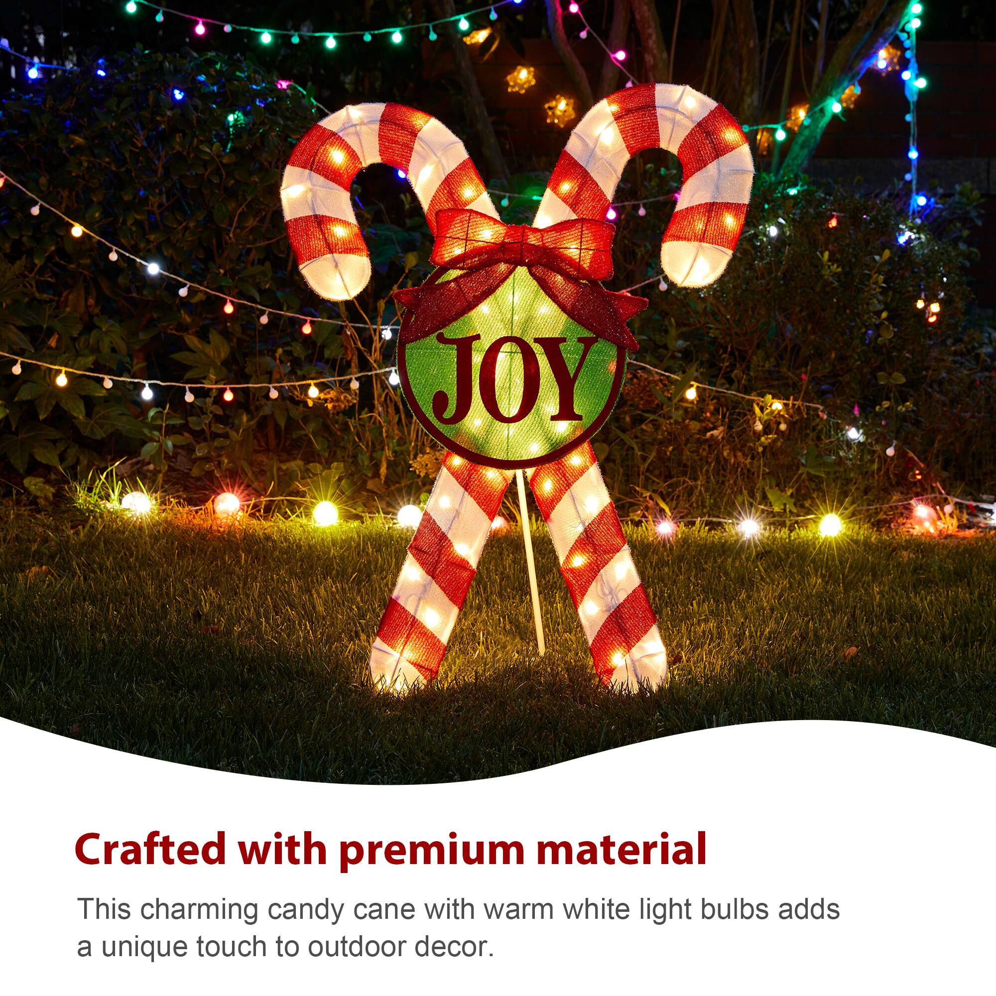 Glitzhome&#xAE; 3ft. Lighted Christmas Candy Cane Outdoor D&#xE9;cor