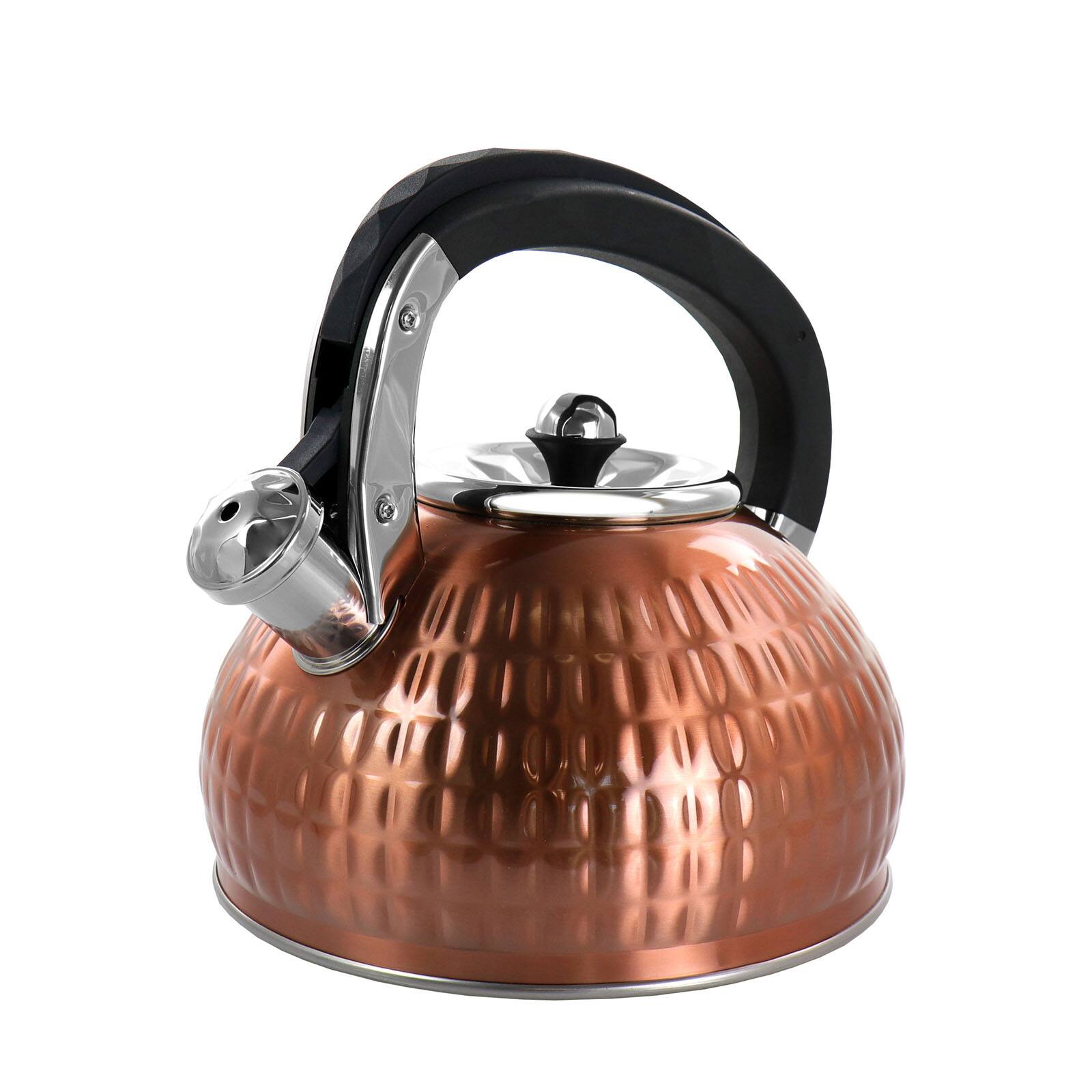MegaChef 3L Copper Stovetop Whistling Kettle