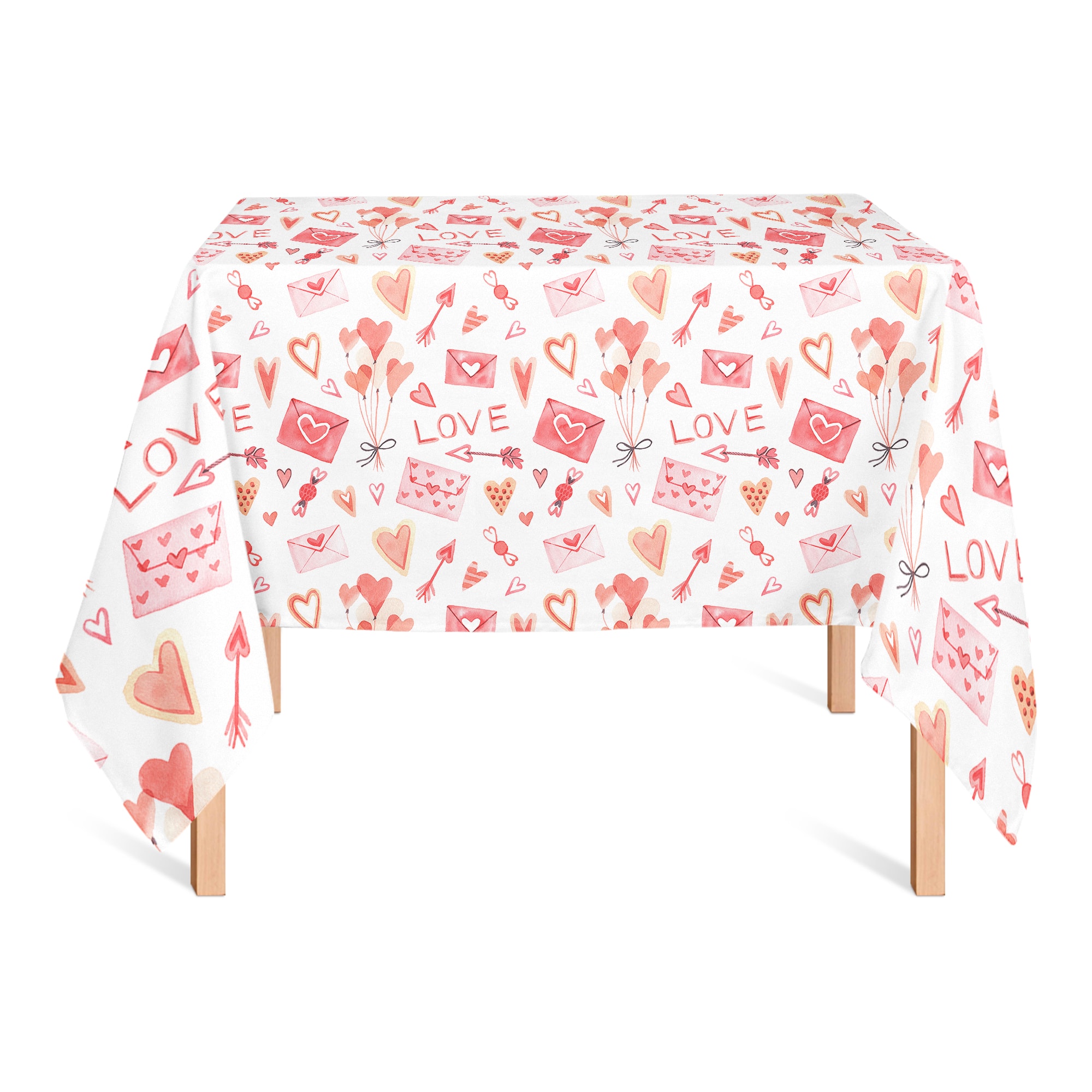 58" Valentine's Balloon Note And Pattern Tablecloth