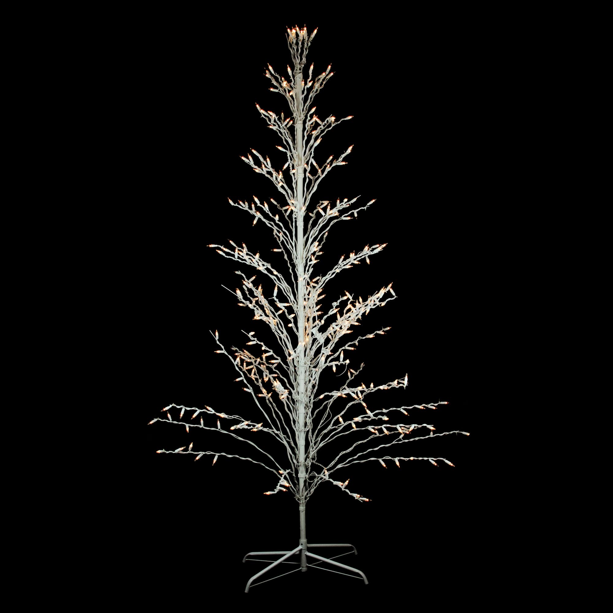 6ft. Pre-Lit White Cascade Twig Artificial Christmas Tree, Clear Lights