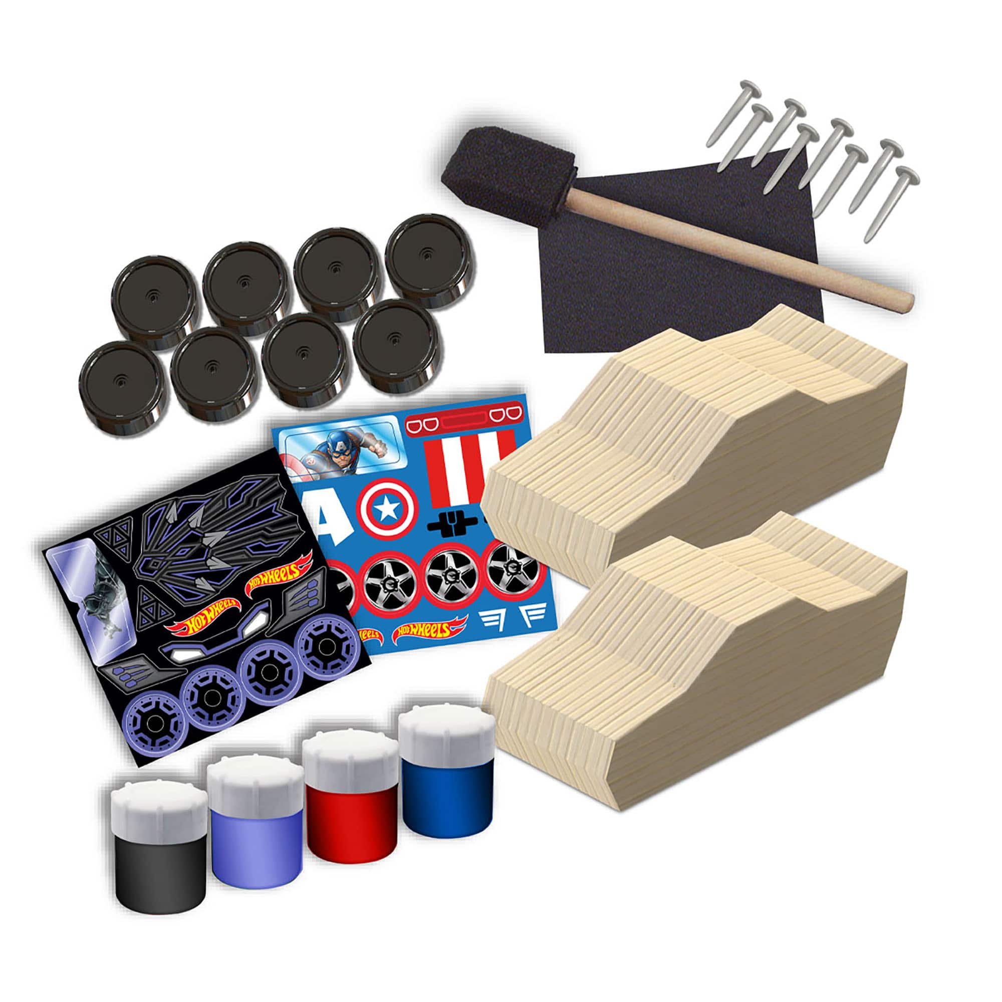 Tara Toys&#x2122; Marvel&#xAE; Avengers Hot Wheels DIY Wood Car Racers
