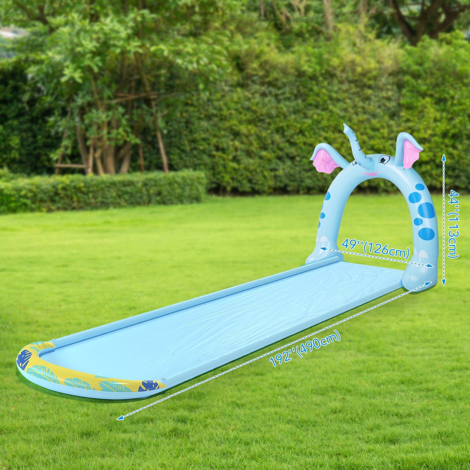 Pool Central&#xAE; 16ft. Inflatable Elephant Arch Sprayer Slide Outdoor Kids Water Toy