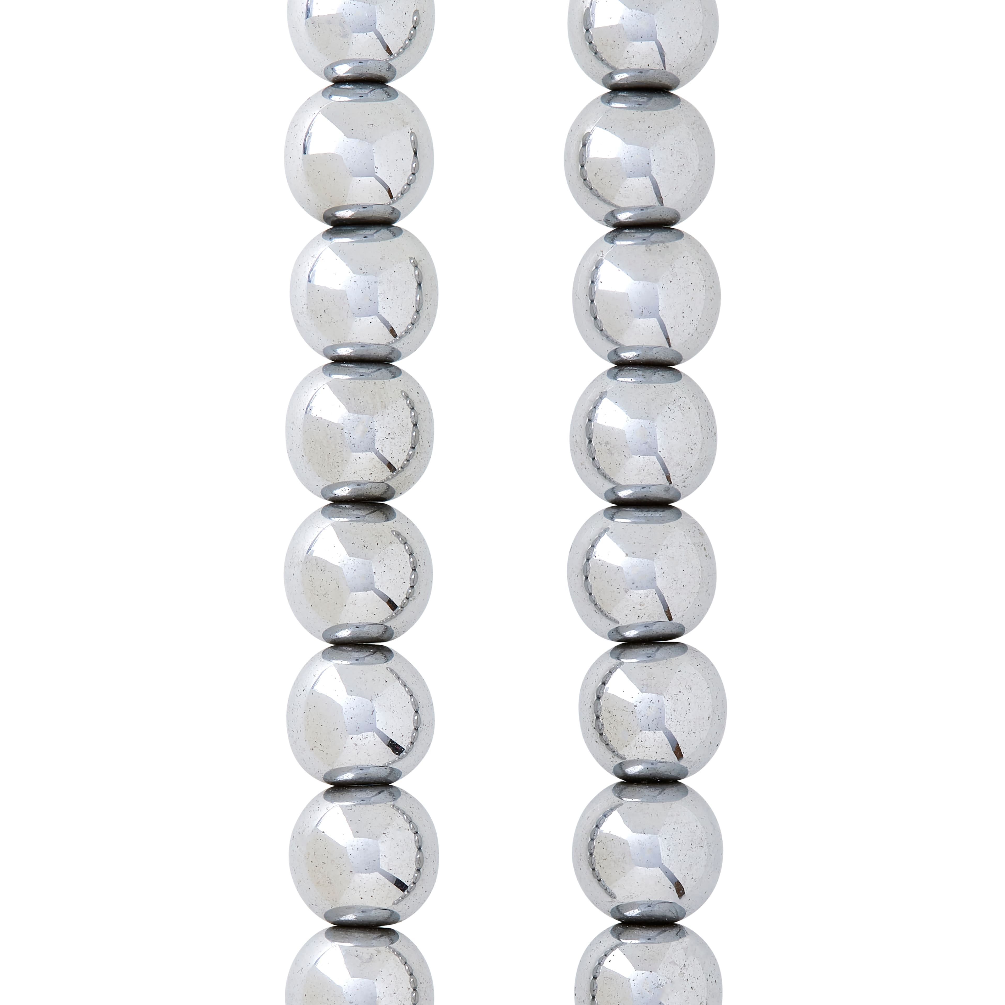 9 Packs: 24 ct. (216 total)  Silver Hematite Round Beads, 10mm by Bead Landing™