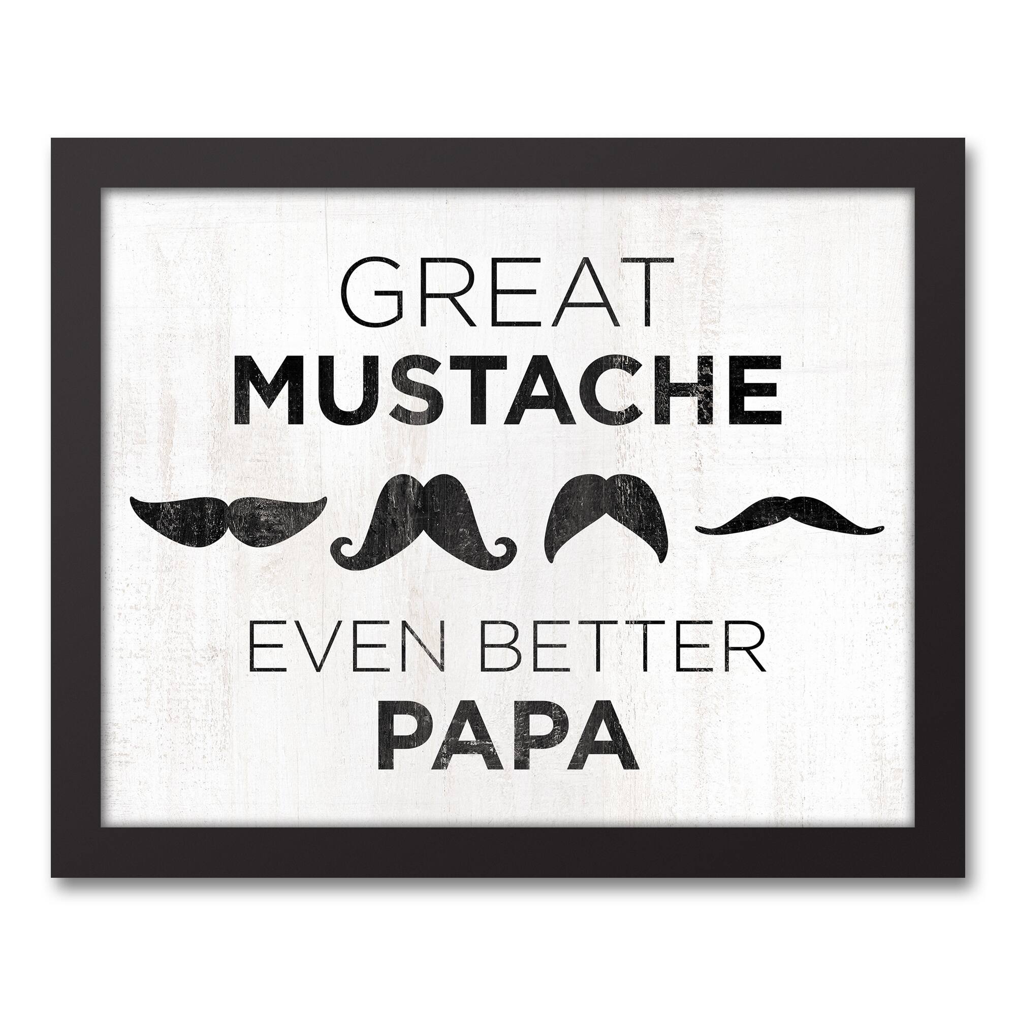 Great Mustache Papa Black Framed Canvas