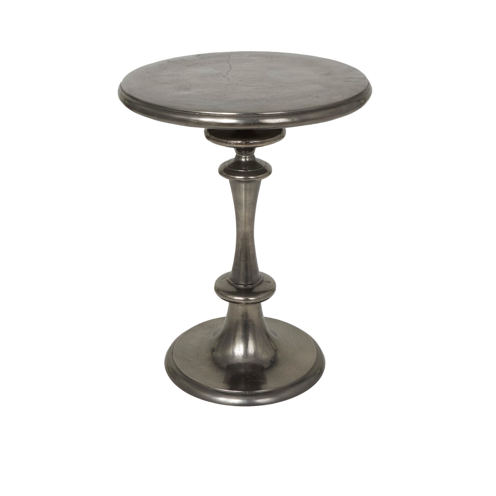 23&#x22; Black Aluminum Turned Style Accent Table