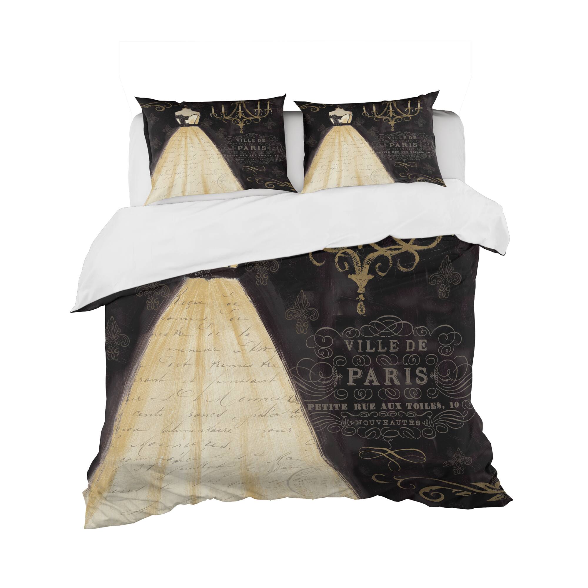Designart &#x27;French chandeliers Couture III&#x27; Glam Bedding Set - Duvet Cover &#x26; Shams