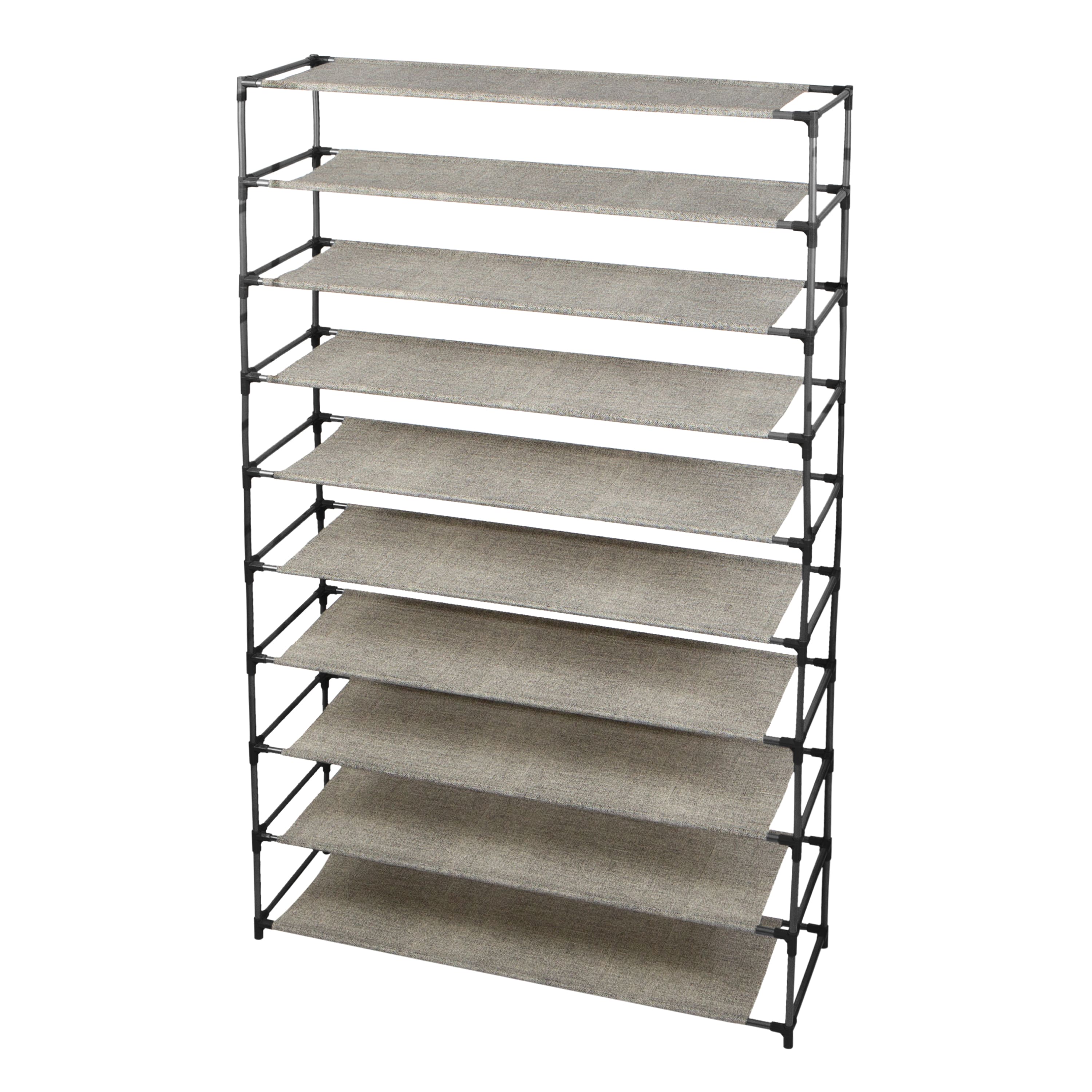 Simplify Black 10-Tier 50 Pair Shoe Rack