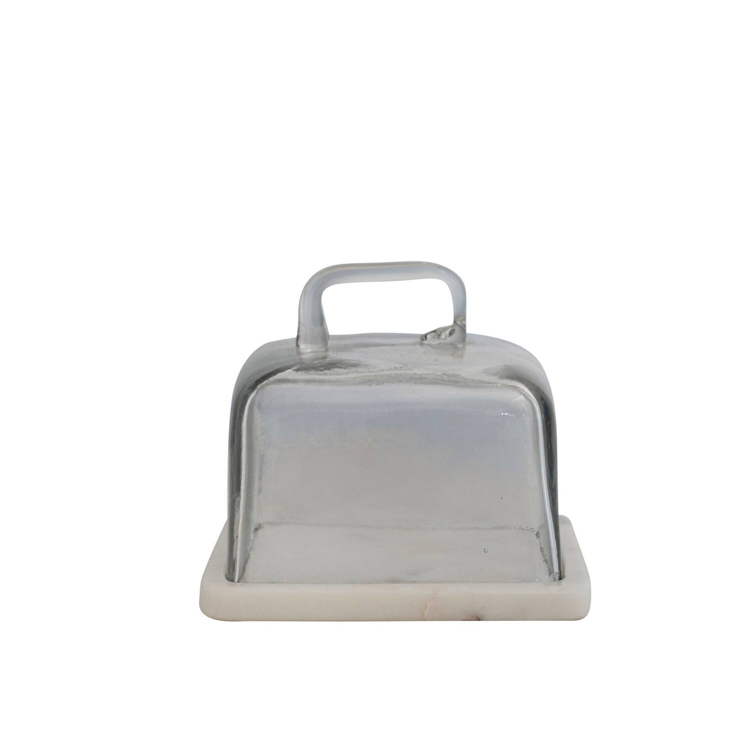 Hello Honey&#xAE; Glass Cloche with White Marble Base