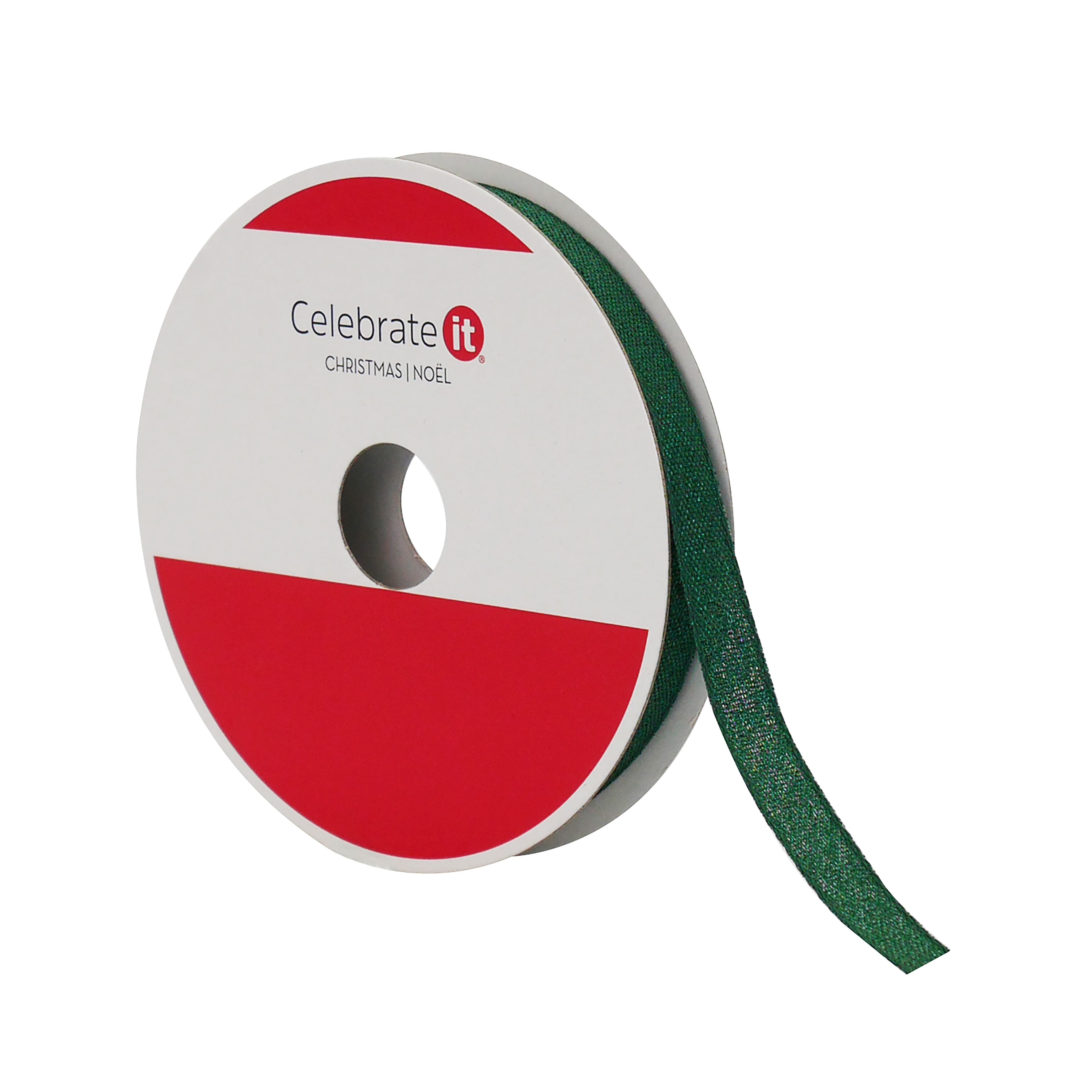 3/8&#x22; x 30ft. Green Shimmer Ribbon by Celebrate It&#xAE;