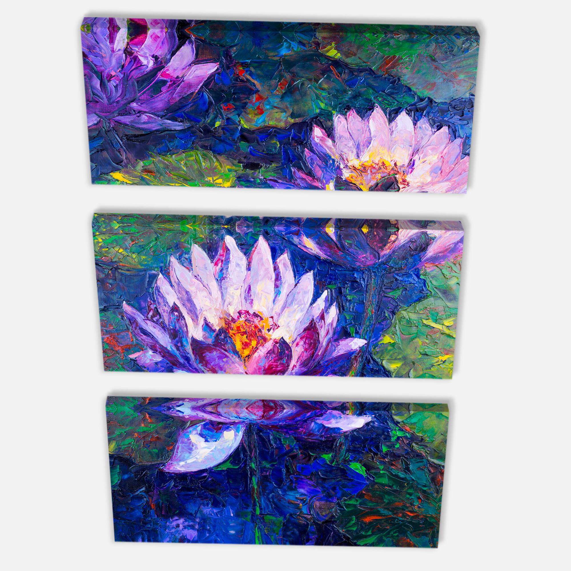 Designart - Blue Lotus Oil Painting