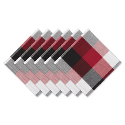 DII Tovaglia Rotonda A Scacchi Tricolore - 100% Cotone, 178 Cm, Per 4-6 Persone - Colore Rosso Cardinale - Perfetta Per Picnic, Feste E Uso Quotidiano