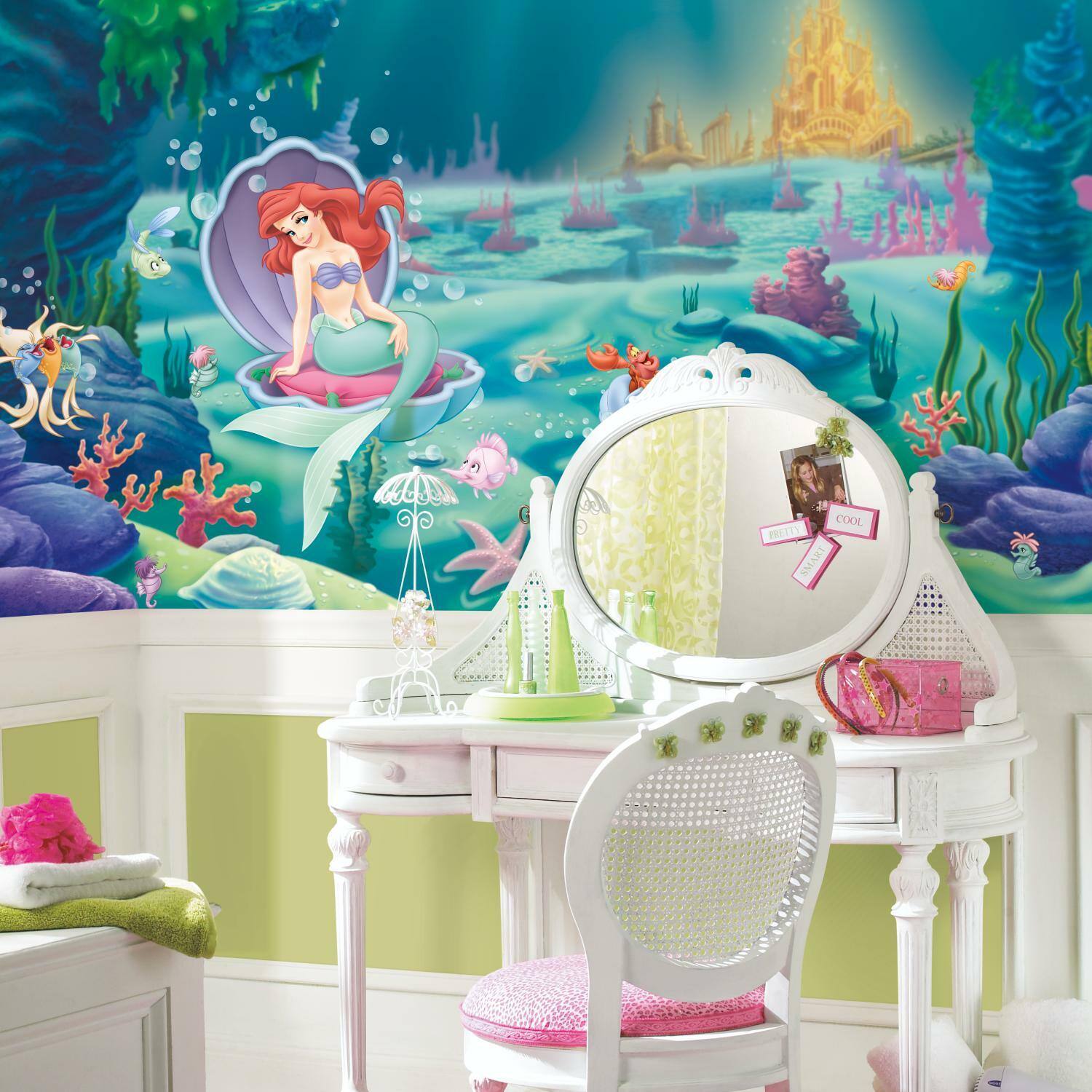 RoomMates Little Mermaid Chair Rail Prepasted Mural