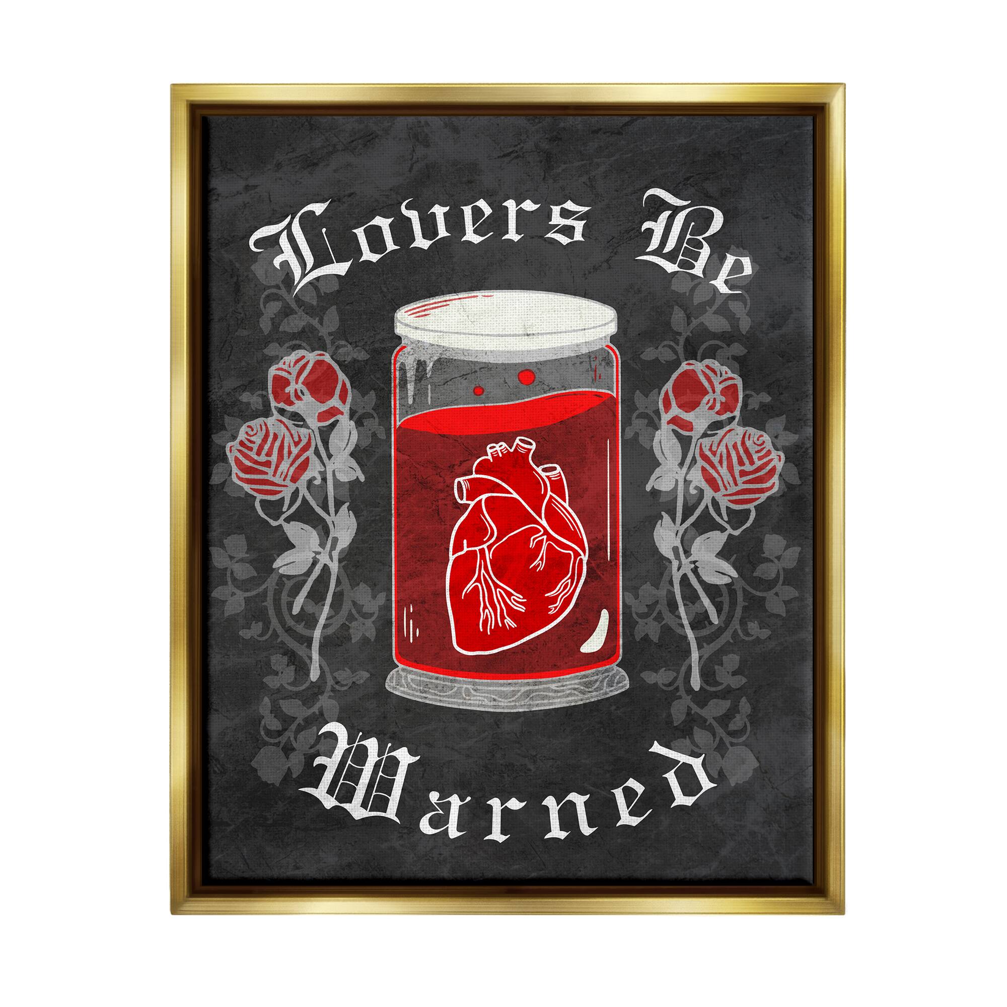 Stupell Industries Spooky Heart In Jar Framed Floater Canvas Wall Art