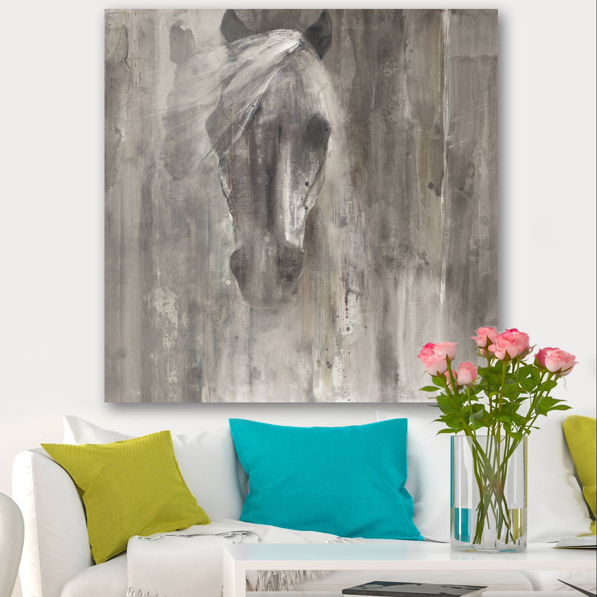Designart - Farmhouse Horse - Modern Farmhouse Canvas Artwork