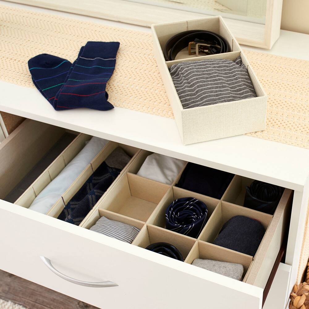 Household Essentials 3 Piece Drawer Organizers Starter Set - Black