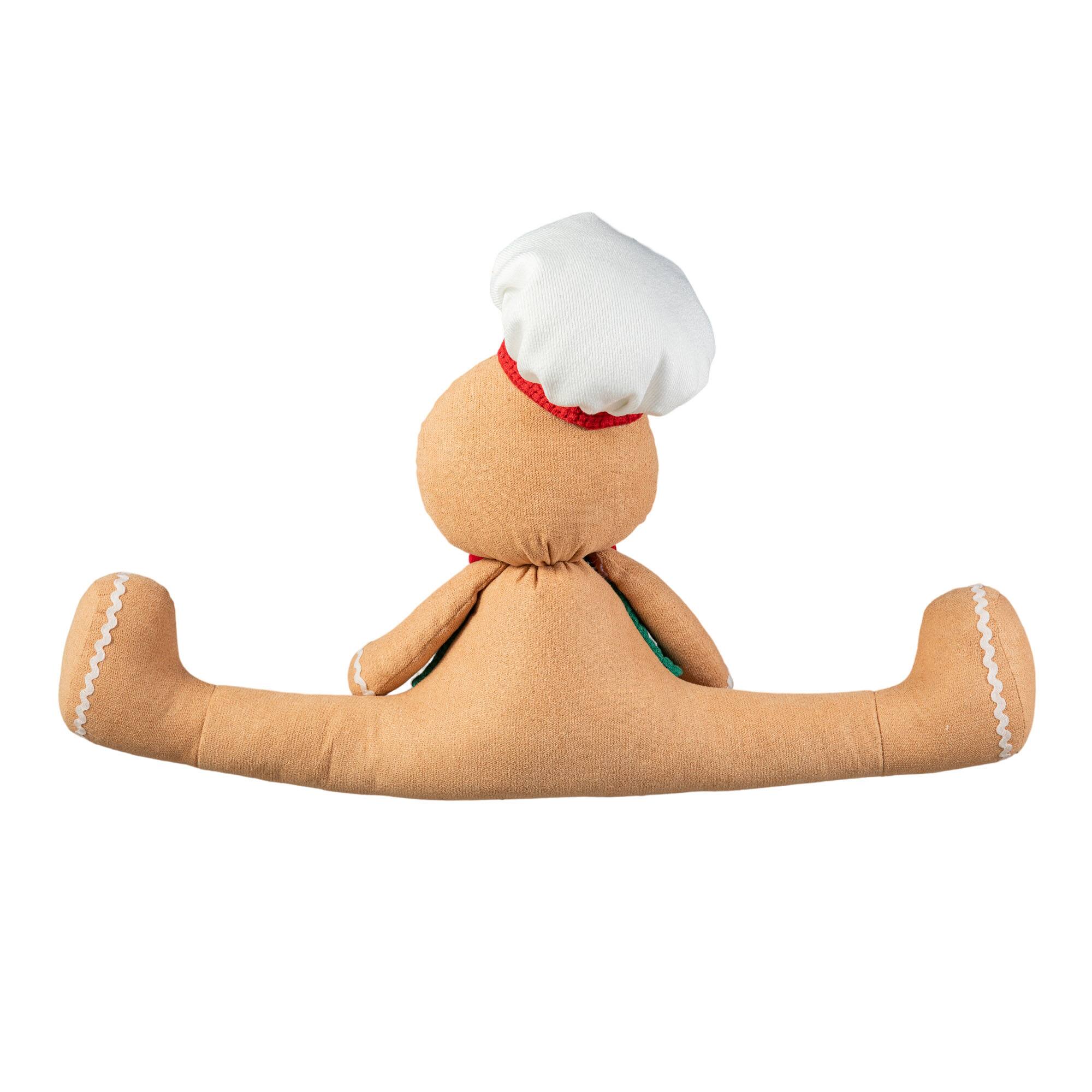 Glitzhome&#xAE; 27.5&#x22; Christmas Fabric Gingerbread Man Doorstop