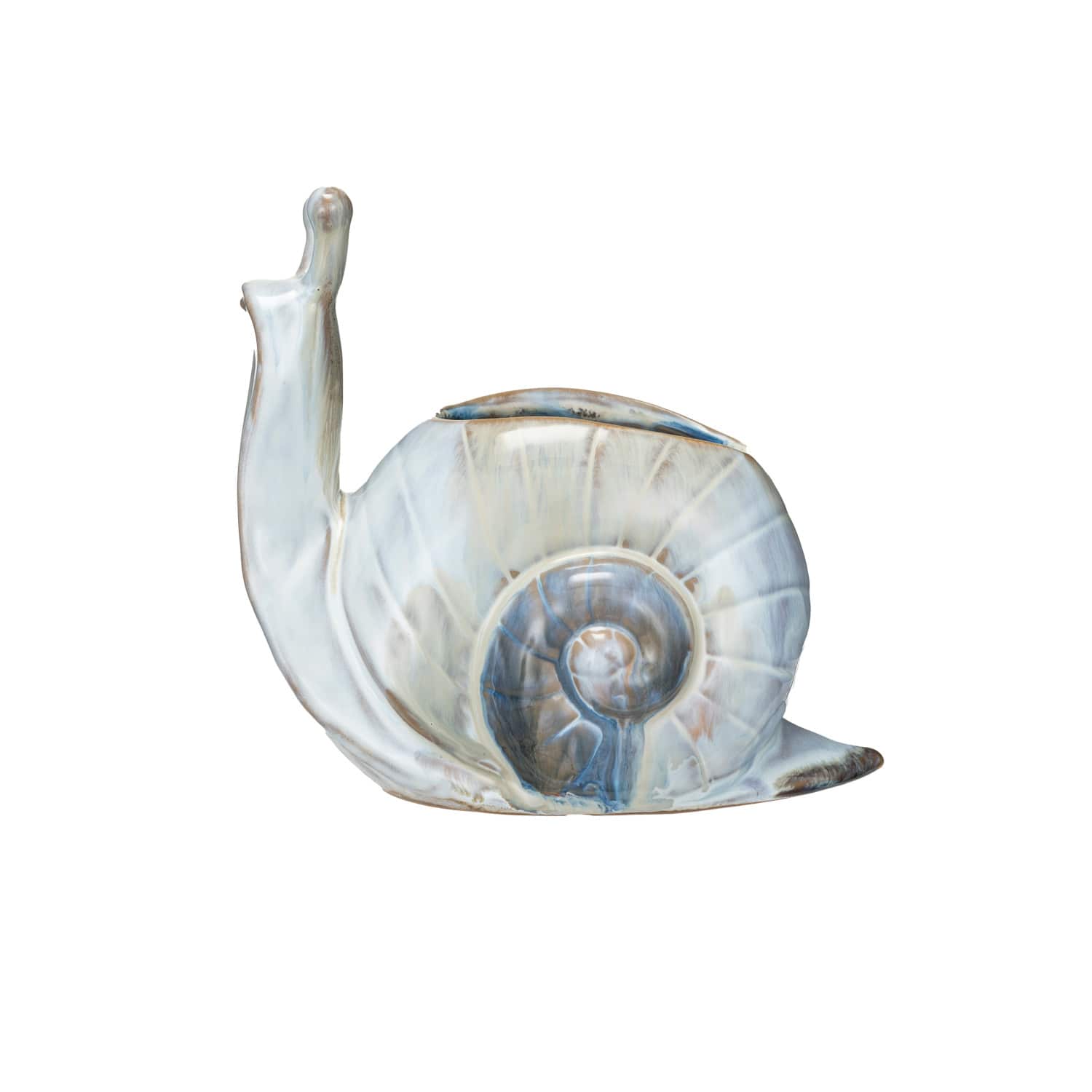 Hello Honey® 7" Multicolor Reactive Glaze Stoneware Snail Vase Planter