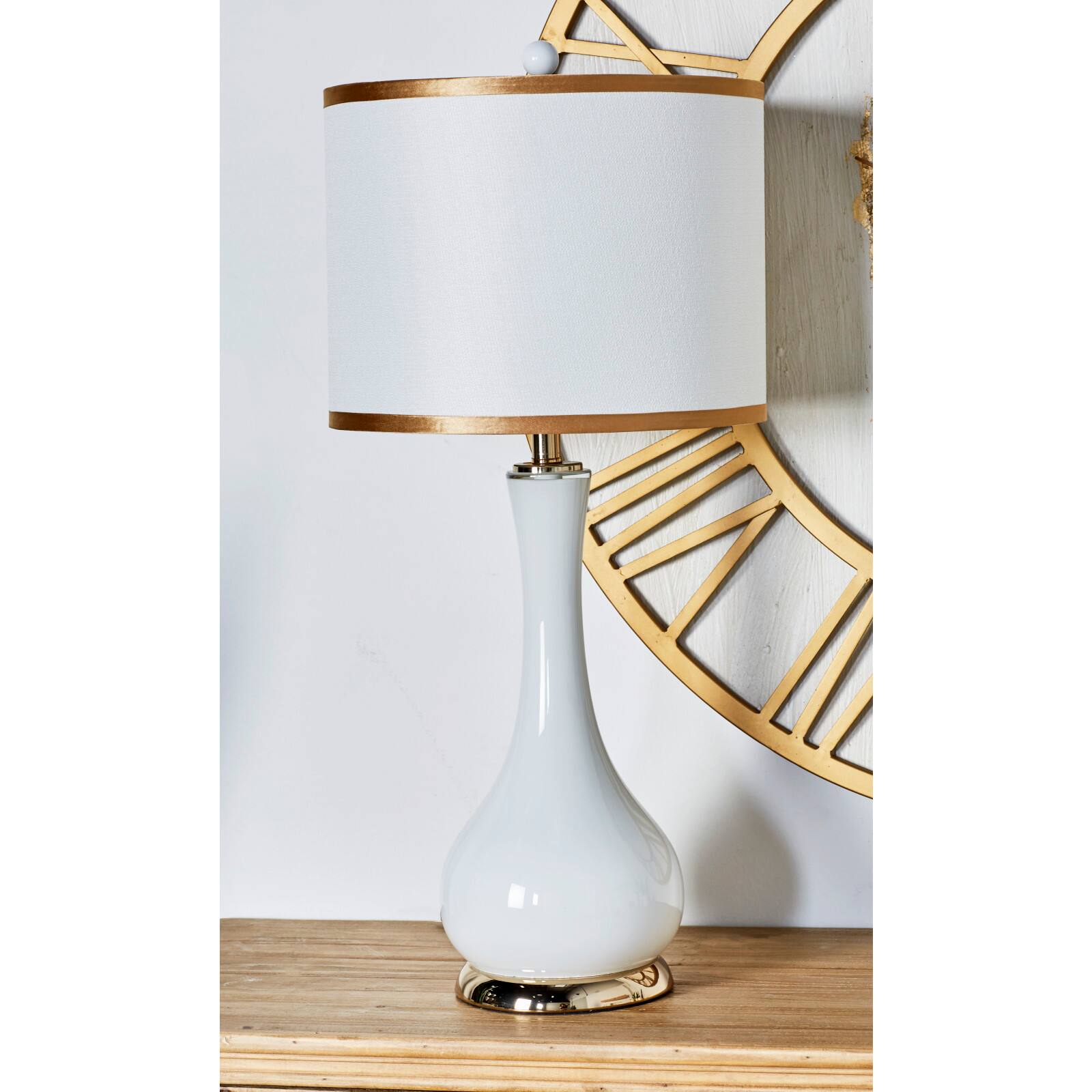 Set of 2 Gold Metal Traditional Table Lamp, 29" x 13" x 13"
