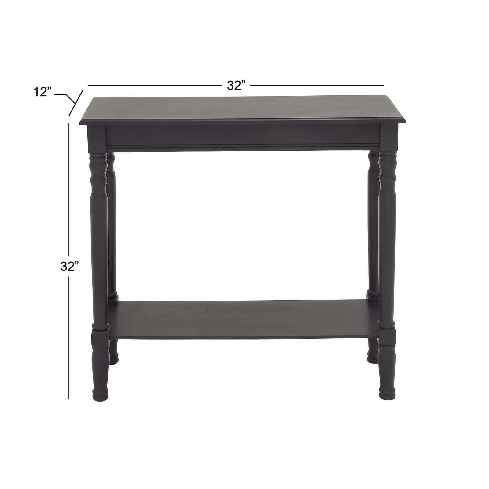 Black Traditional Wood Console Table, 32&#x22; x 32&#x22;