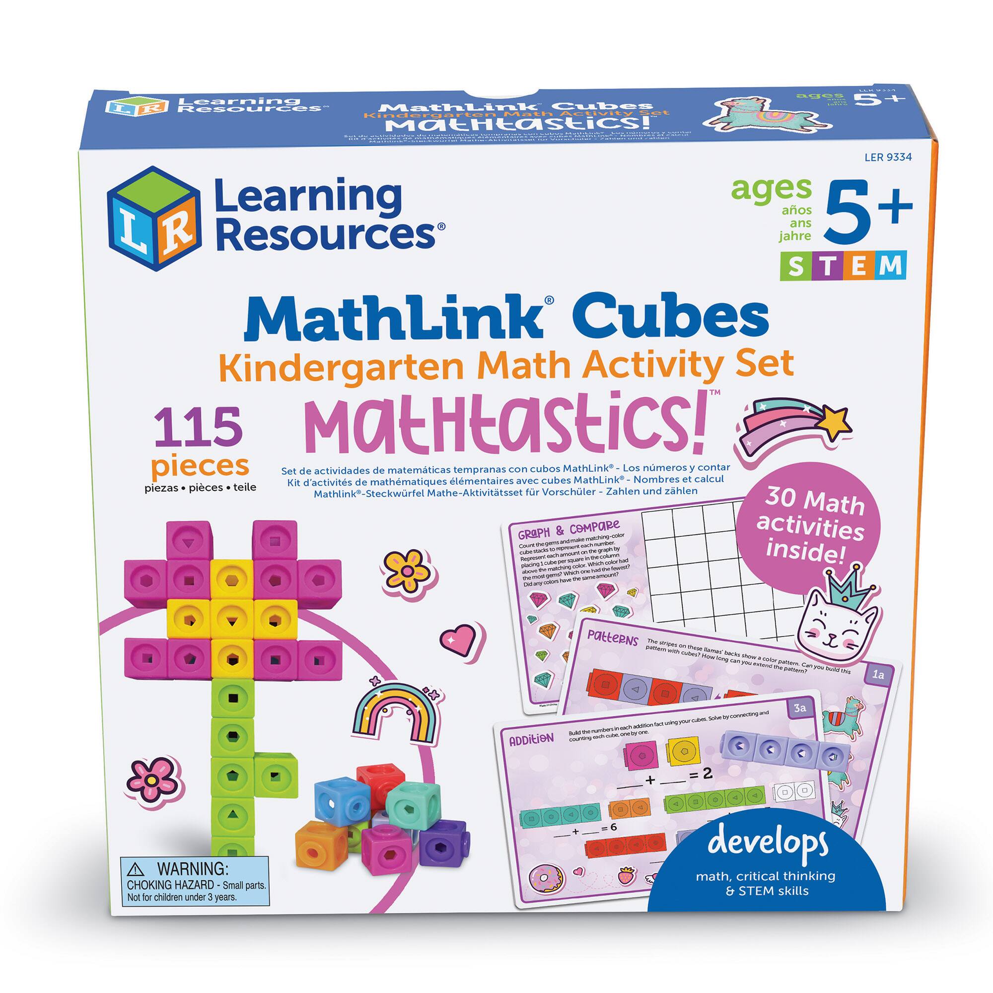 Learning Resources Mathlink Cubes Kindergarten Math Activity Set: Mathtastics!