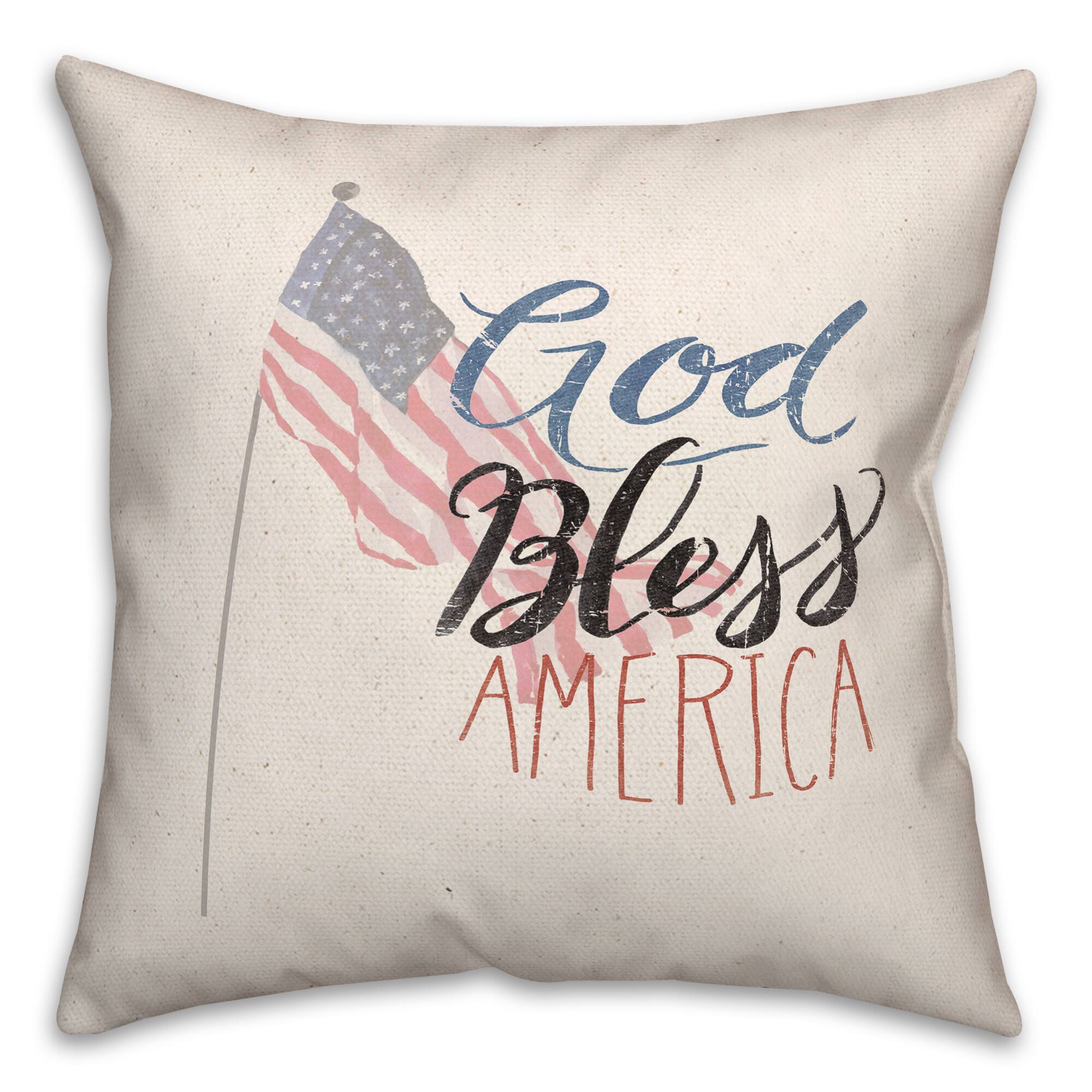 God Bless America Throw Pillow