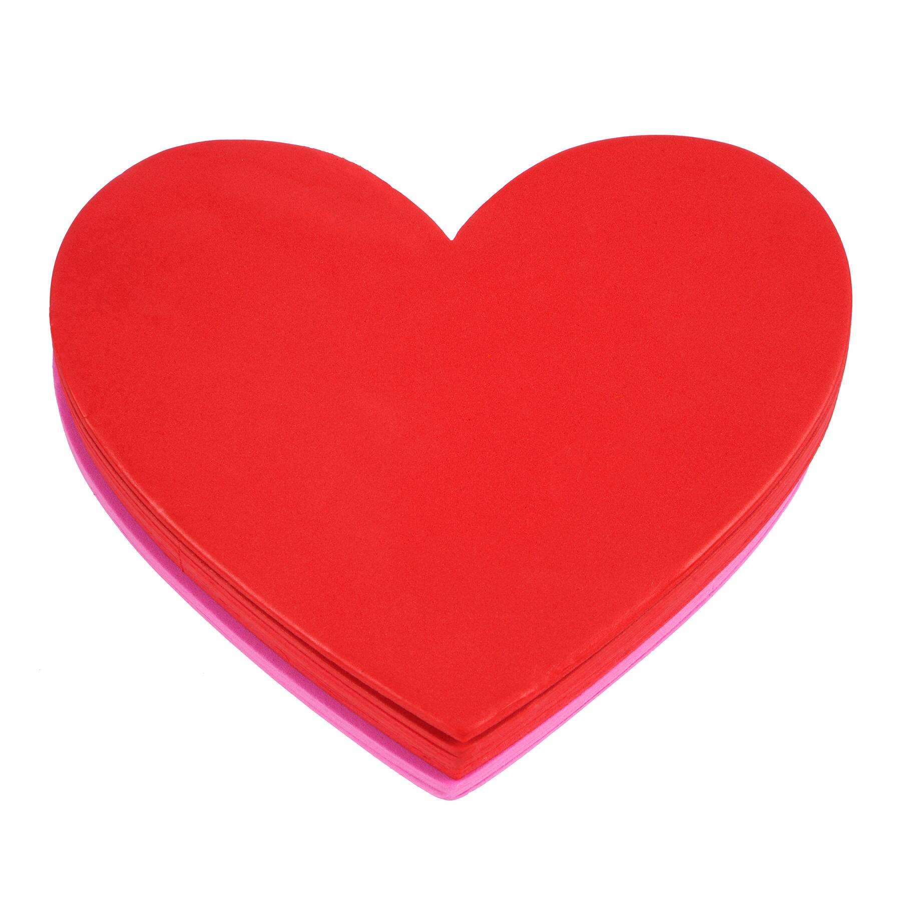 Formes de c&#x153;ur en mousse rouge et rose, 15 unit&#xE9;s de Creatology
