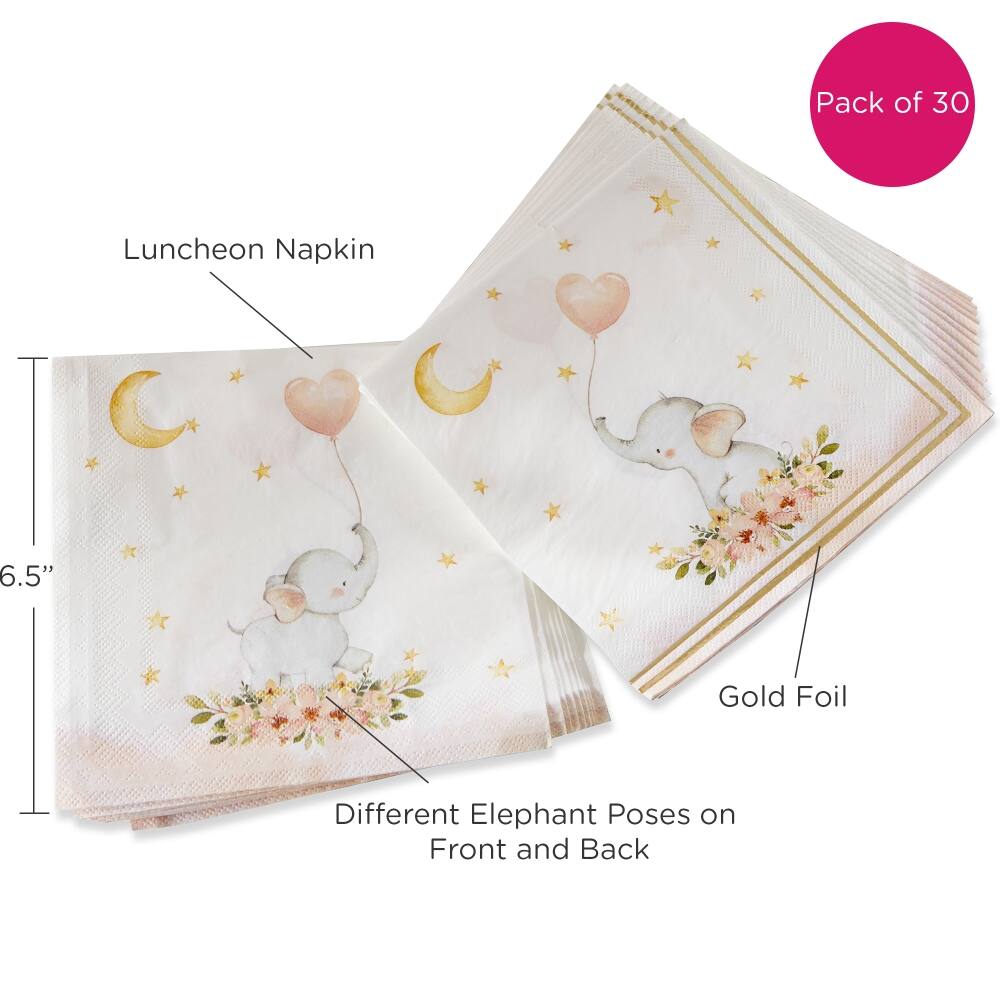 Kate Aspen® Pink Elephant Baby Shower Napkins, 30ct.